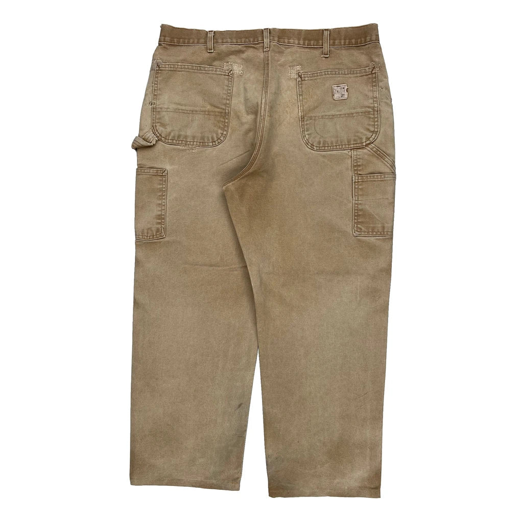 Carhartt Carpenter Trousers - 38W 29L Brown Cotton Refurbished - Thrifted (note: this is a term often used to describe second- refurbished available on Cerqular