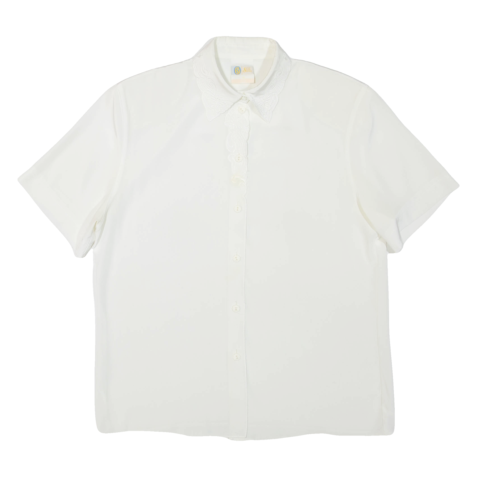 YOUR SIXTH SENSE Womens Shirt Cream Collared L Refurbished - N/A refurbished available on Cerqular