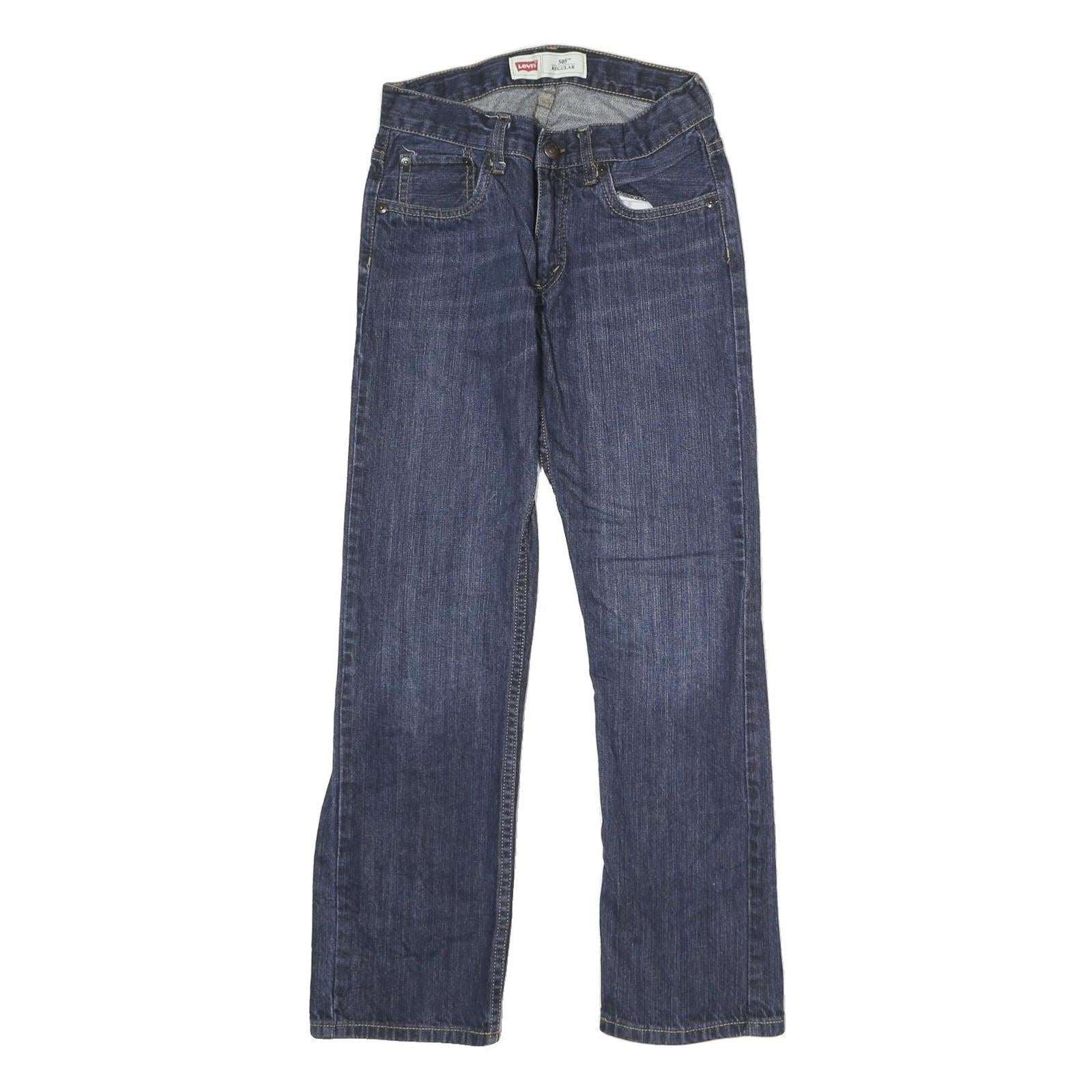 LEVI'S 505 Mens Jeans Blue Regular Straight Denim Medium W26 L26 Classic Fit Zip Refurbished - N/A refurbished available on Cerqular