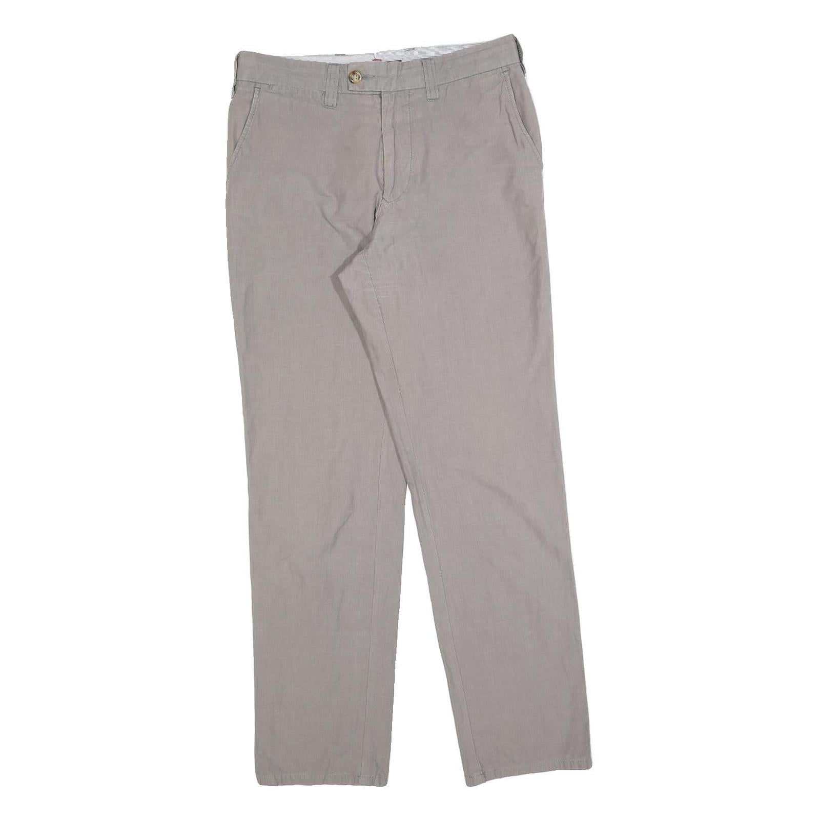 TOMMY HILFIGER Mens Regular Fit Beige Cotton Blend Trousers W30 L32 Casual Zip Refurbished - N/A refurbished available on Cerqular