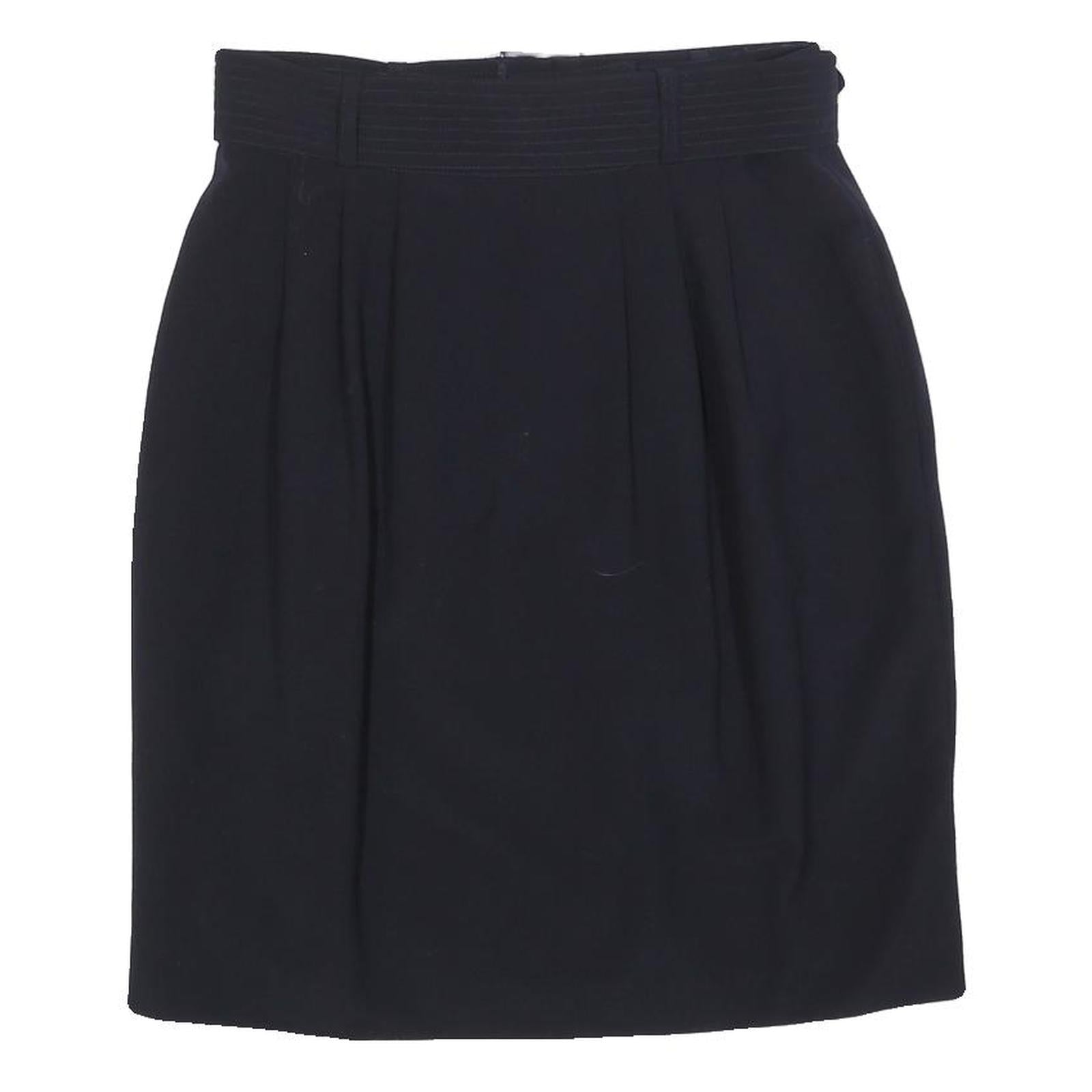 MAX MARA Womens Black Pencil Knee Length Wool Skirt Belted Zip UK 16 Classic Refurbished - N/A refurbished available on Cerqular