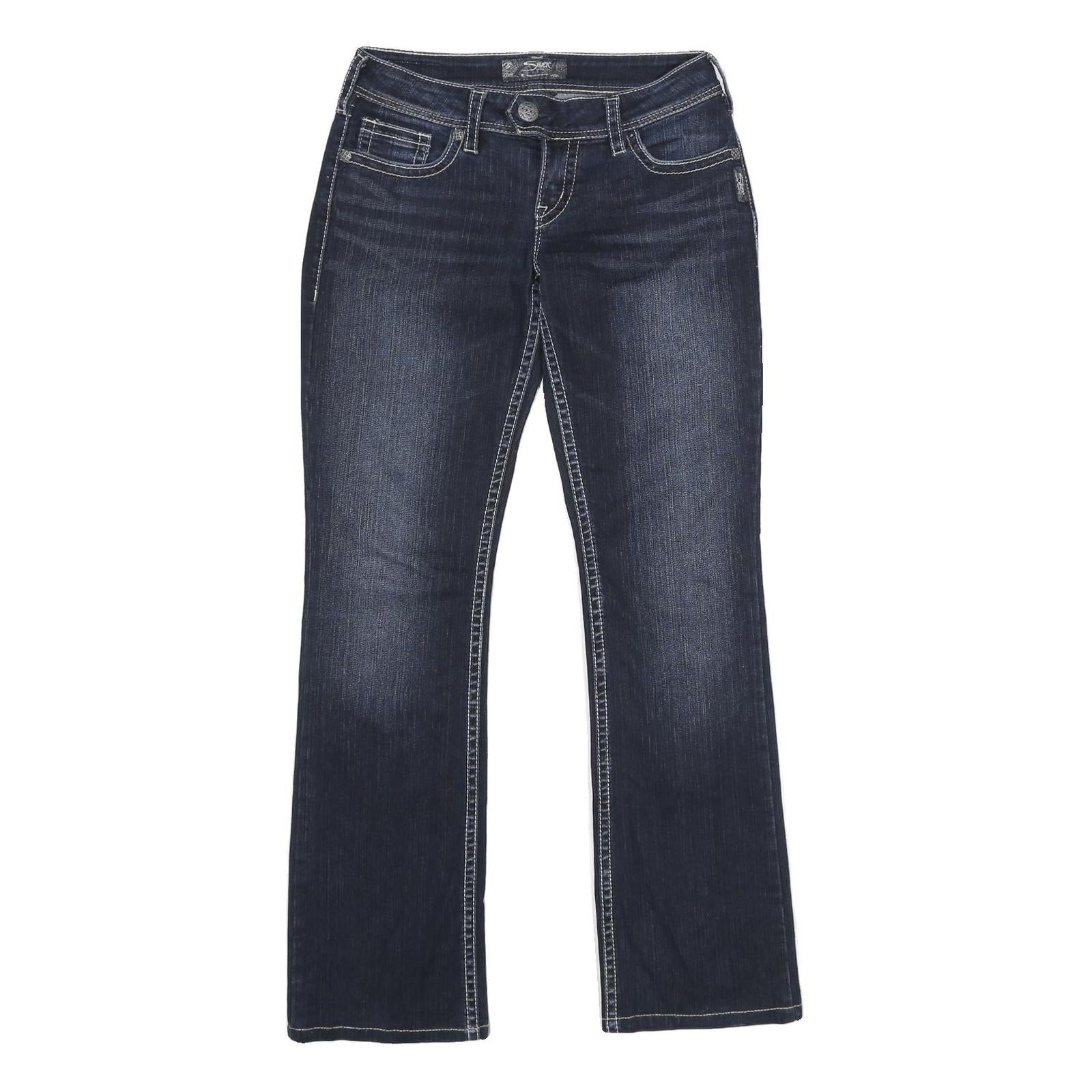 SILVER JEANS CO Womens Classic Blue Denim Medium W28 L33 Zip Pockets Refurbished - N/A refurbished available on Cerqular