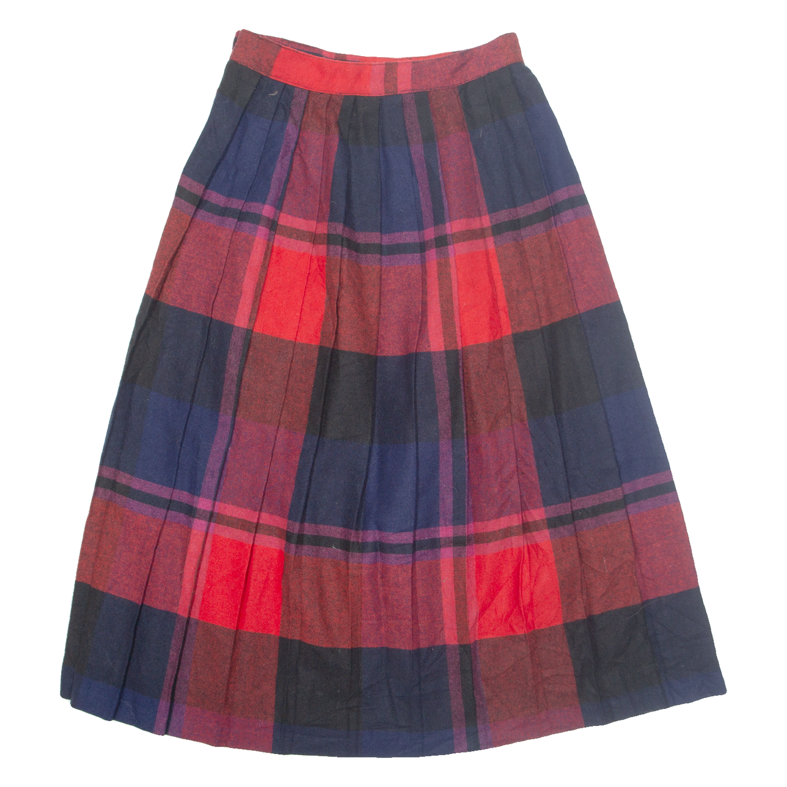 WORTHINGTON Buttoned Womens Pleated Skirt Red Midi Check S Refurbished - N/A refurbished available on Cerqular