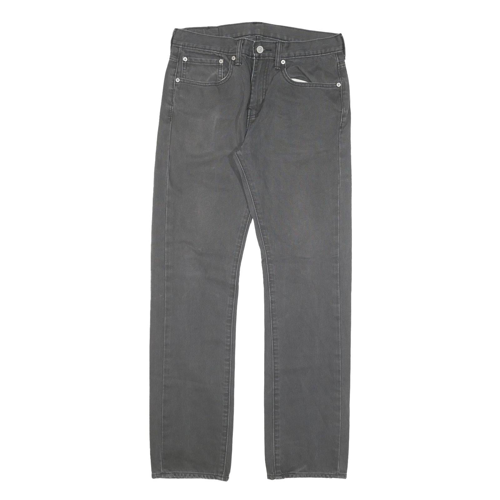 LEVI'S Mens Grey Slim Straight Woven Cotton Blend Trousers W30 L30 Casual Refurbished - N/A refurbished available on Cerqular