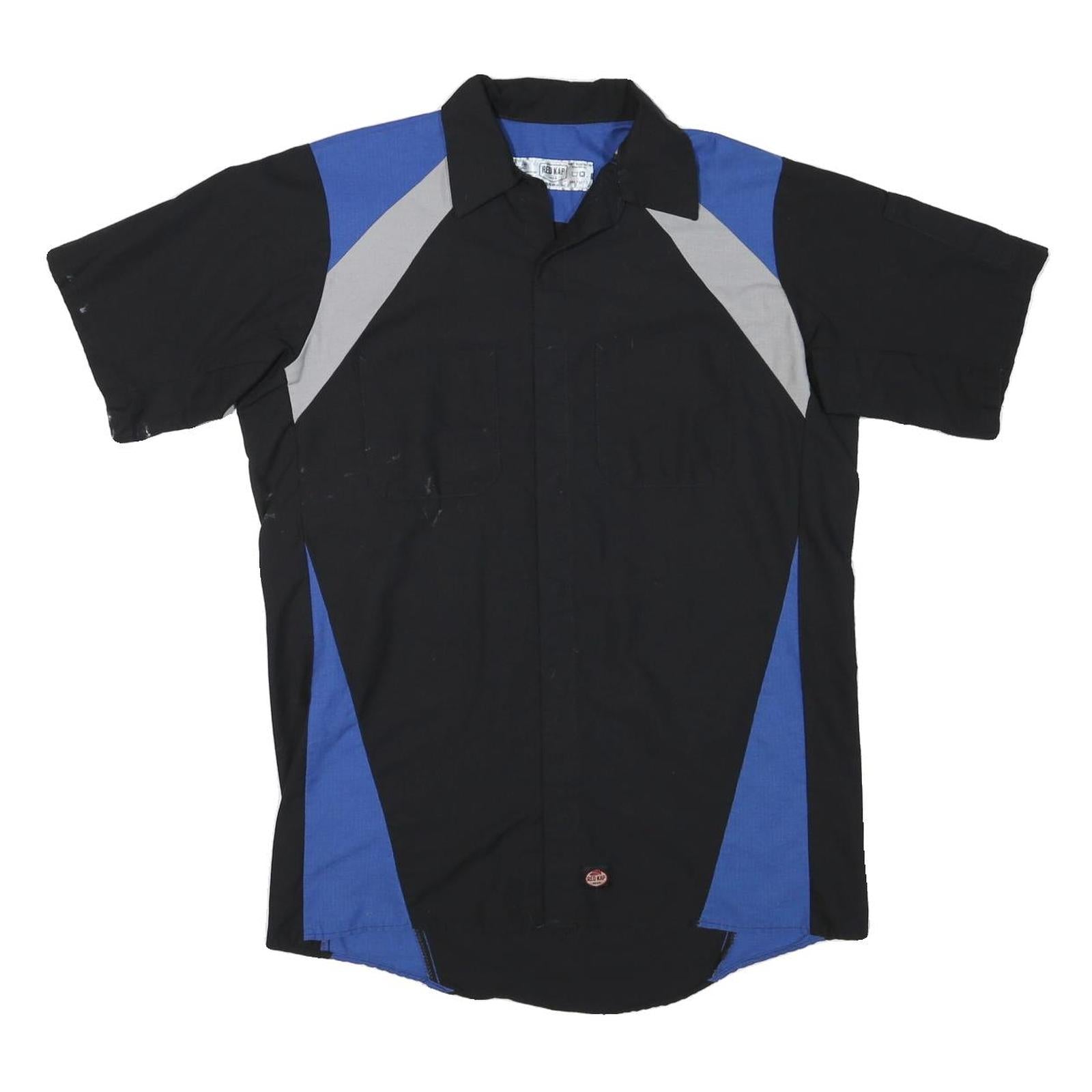 RED KAP Mens Black & Blue Work Shirt Cotton Blend M Casual Durable Refurbished - N/A refurbished available on Cerqular