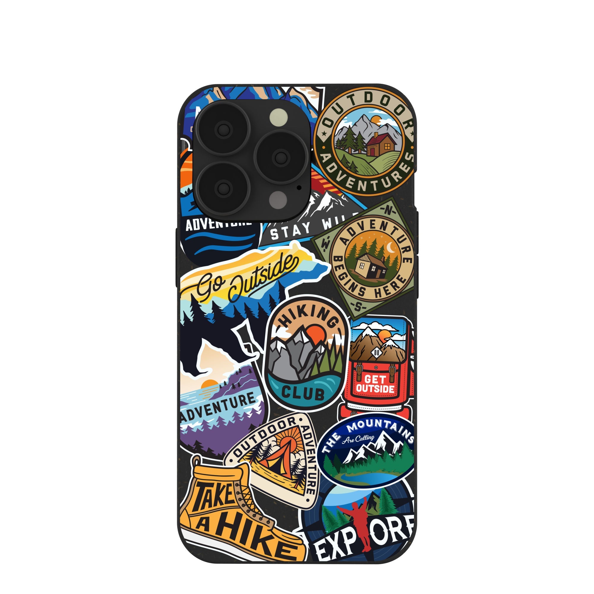 Black Trail Stickers iPhone 13 Pro Case Refurbished - Pela Case refurbished available on Cerqular