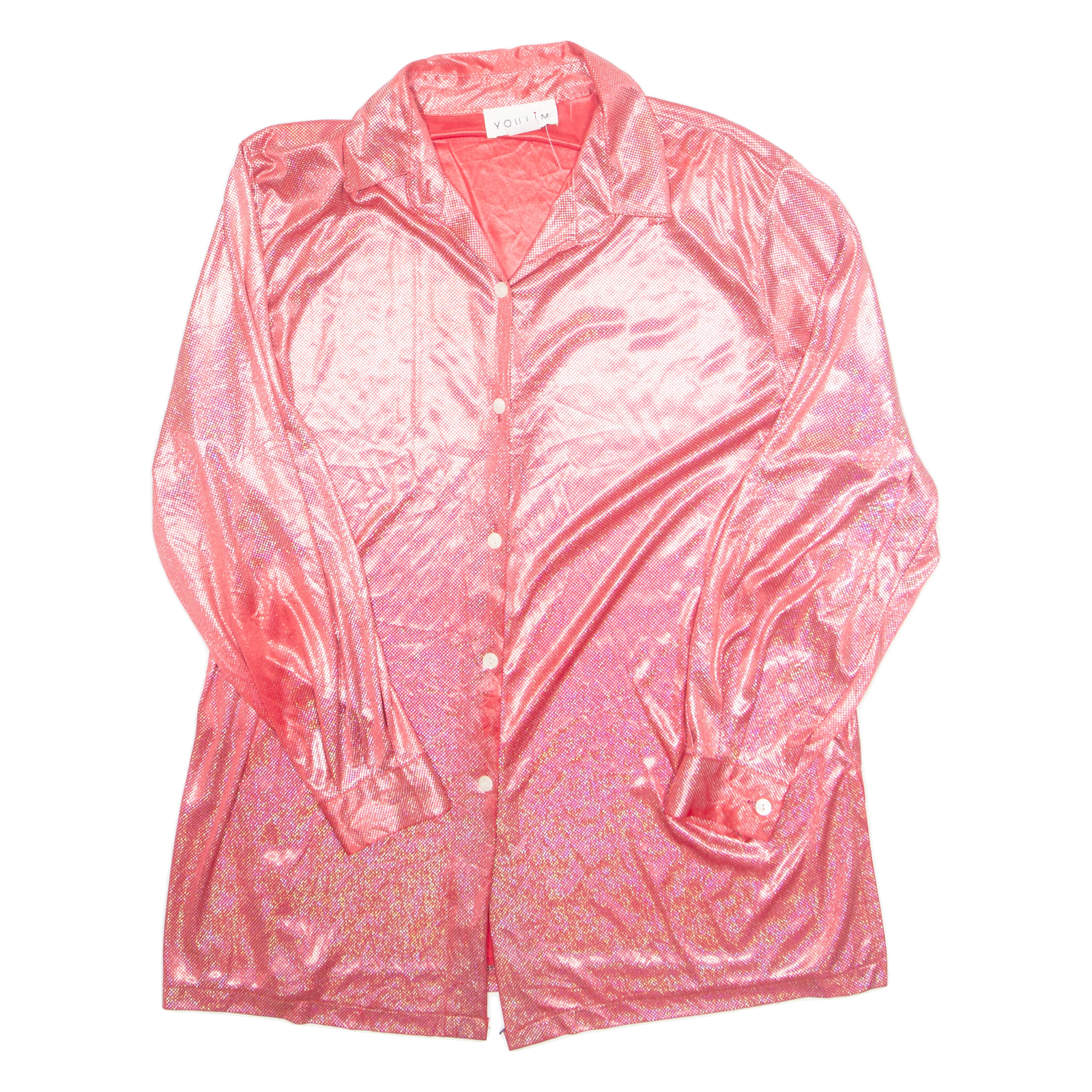YOU LIM Womens Printed Shirt Red Collared Long Sleeve 90s L Refurbished - N/A refurbished available on Cerqular
