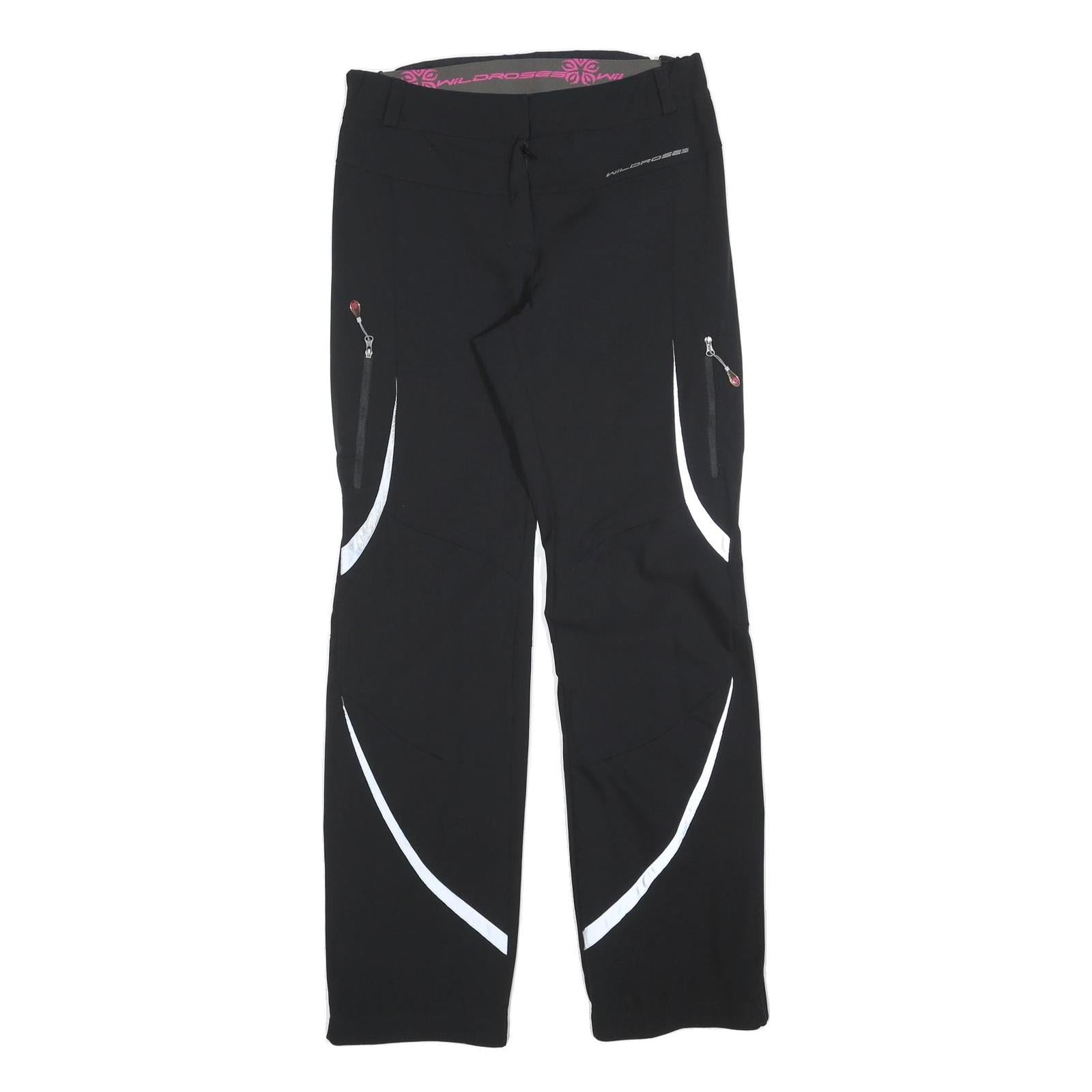 WILDROSES Womens Polyester Blend Black Regular Fit Straight Trousers W30 L32 Refurbished - N/A refurbished available on Cerqular