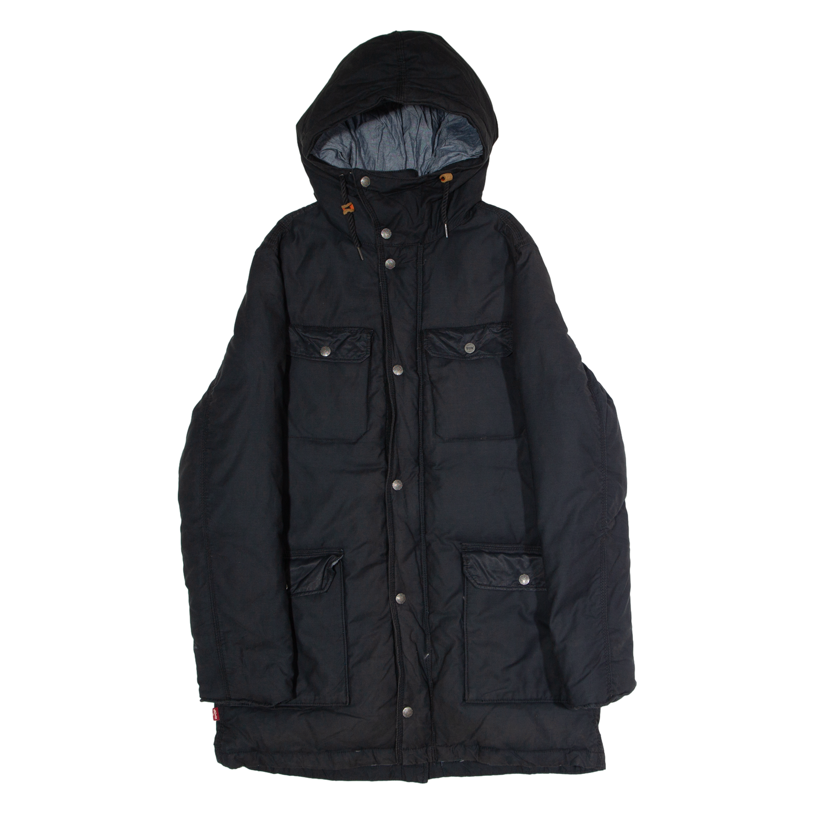 LEVI'S Mens Puffer Coat Black Canvas Hooded S Refurbished - N/A refurbished available on Cerqular