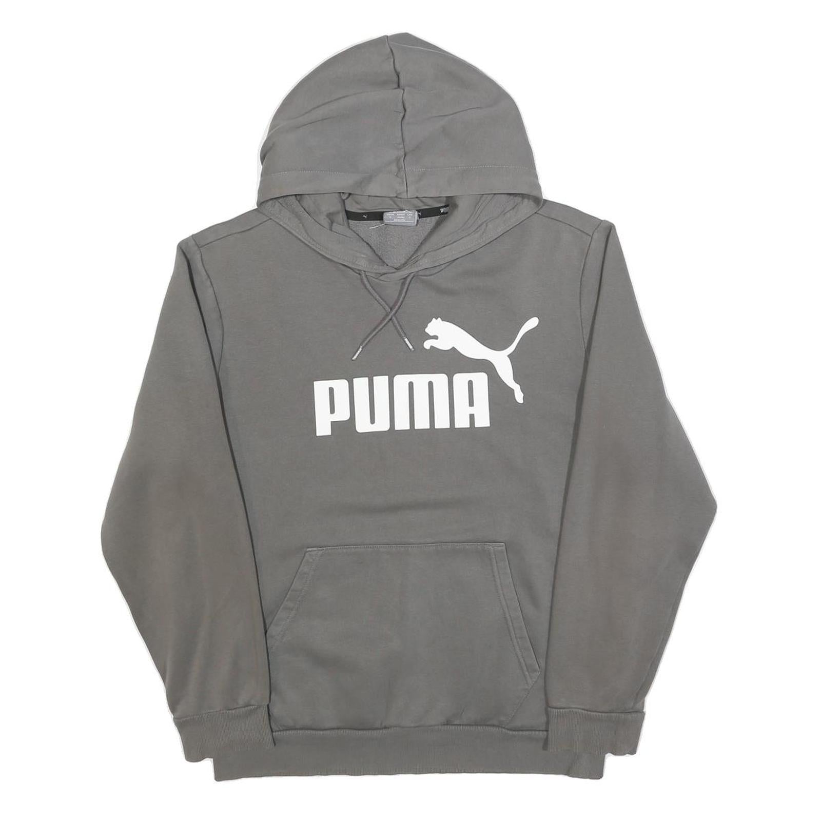 PUMA Mens Grey Pullover Hoodie S Cotton Blend Casual Sportswear Refurbished - N/A refurbished available on Cerqular