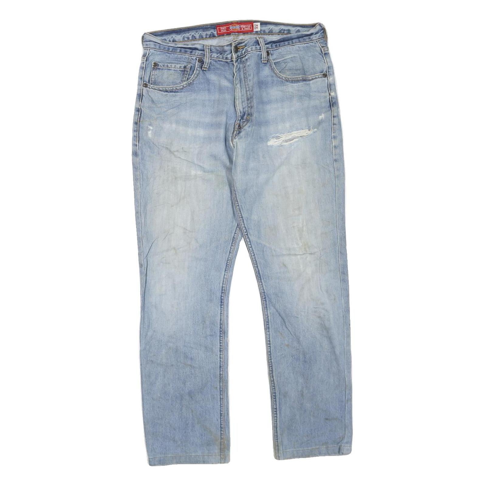 DICKIES Womens Regular Fit Light Blue Denim Jeans W32 L30 Zip Closure Casual Refurbished - N/A refurbished available on Cerqular