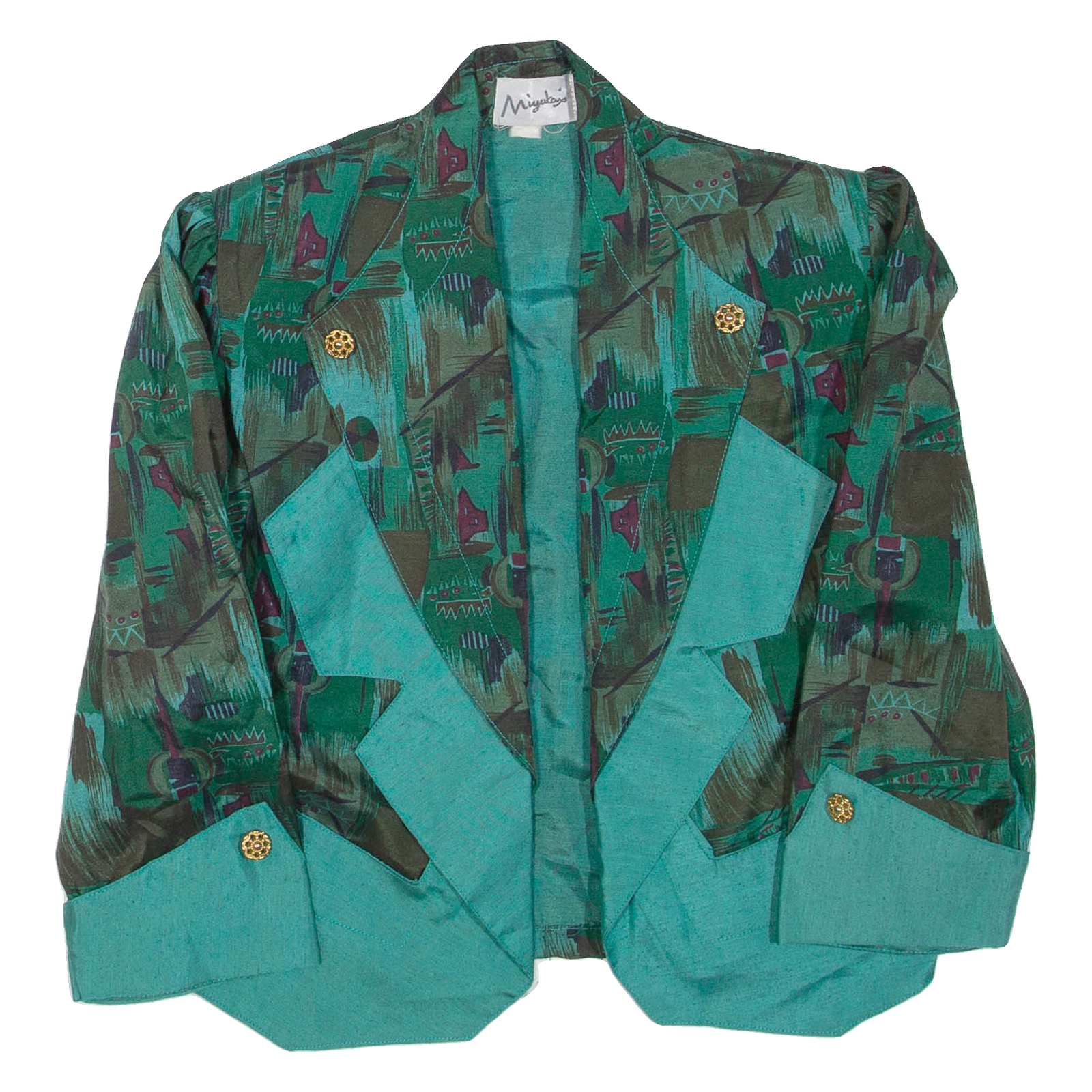Womens Blazer Jacket Green Crazy Pattern M Refurbished - N/A refurbished available on Cerqular