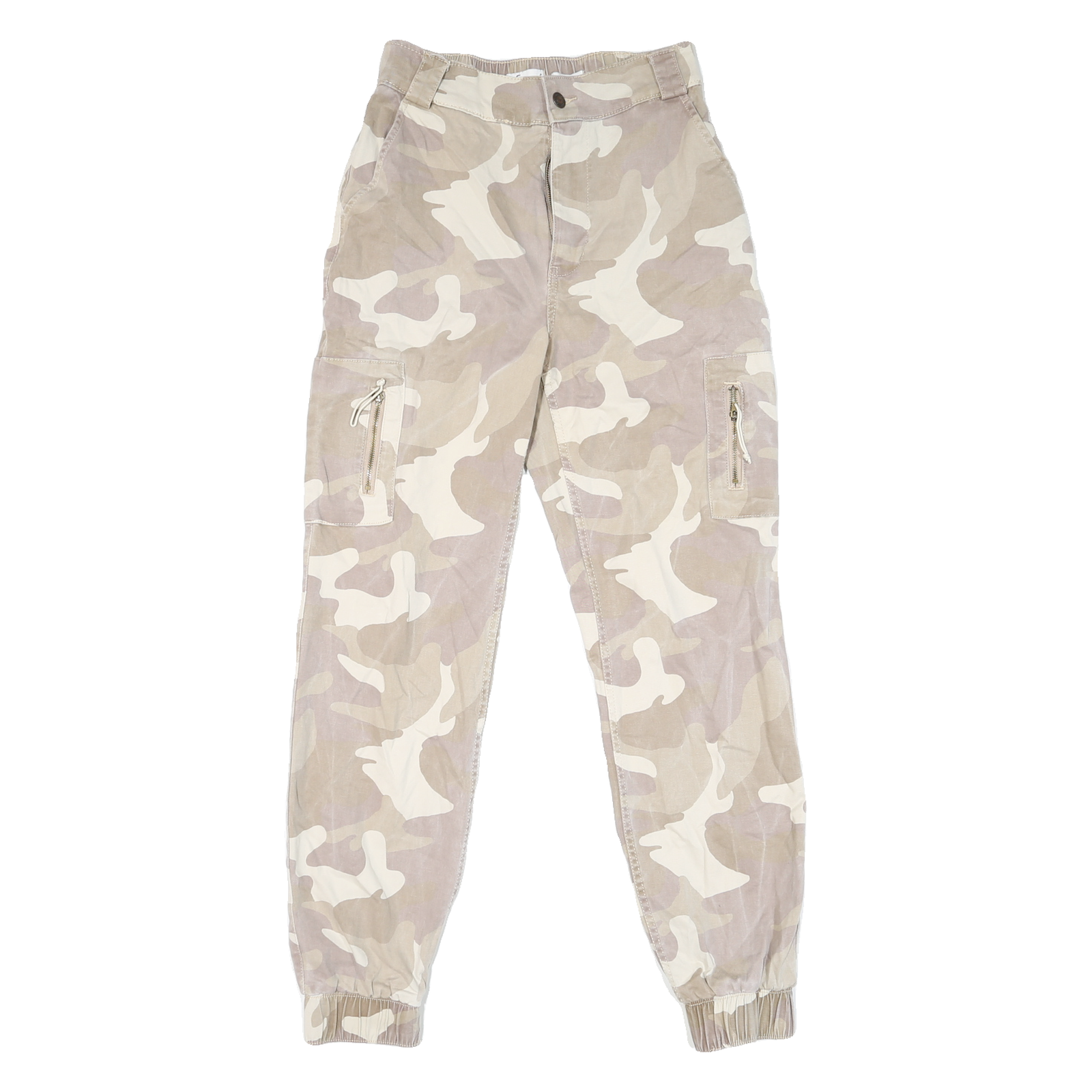 HOLISTER Mens Cotton Blend Beige & Cream Camo Regular Tapered Trousers W28 L29 Refurbished - N/A refurbished available on Cerqular