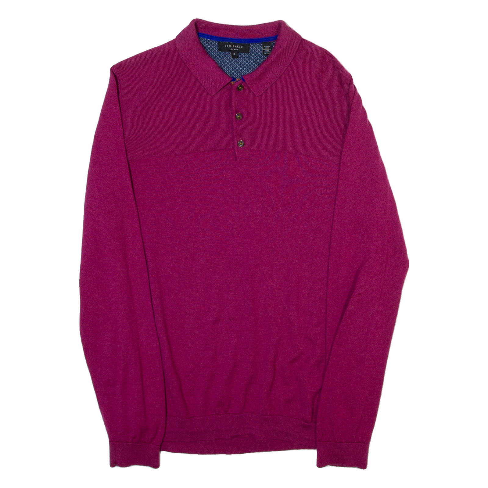 TED BAKER Womens Jumper Pink Collared Tight Knit M Refurbished - N/A refurbished available on Cerqular