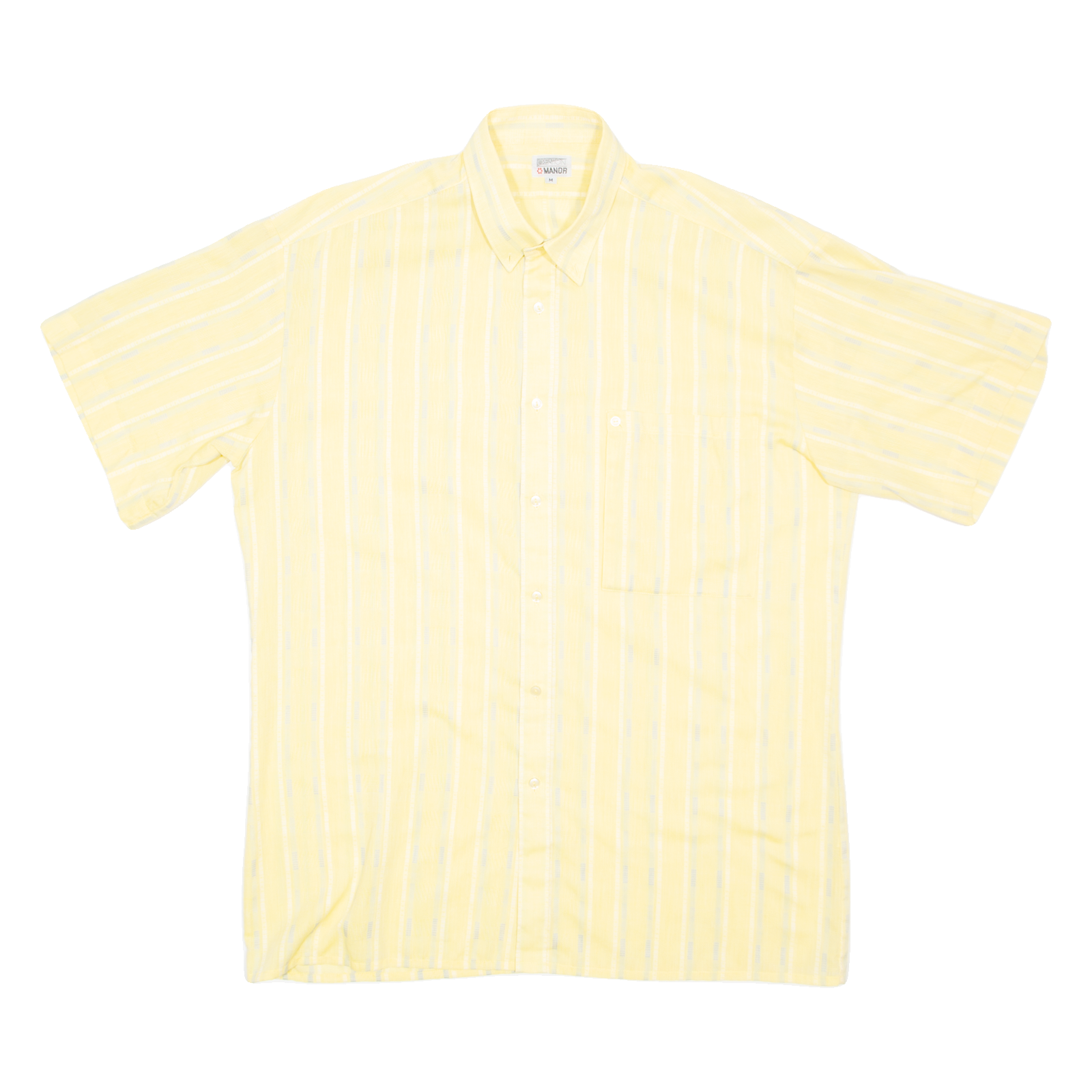 MANDA Mens Shirt Yellow Striped M Refurbished - N/A refurbished available on Cerqular