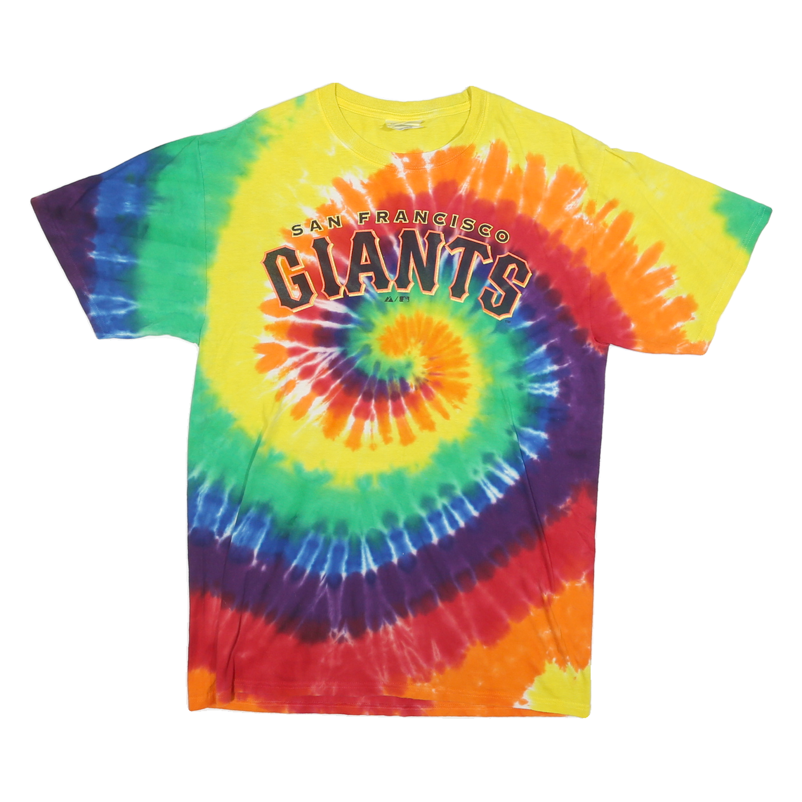 PORT & COMPANY Mens Yellow & Multi San Francisco Giants Tie Dye T-Shirt M Short Refurbished - N/A refurbished available on Cerqular