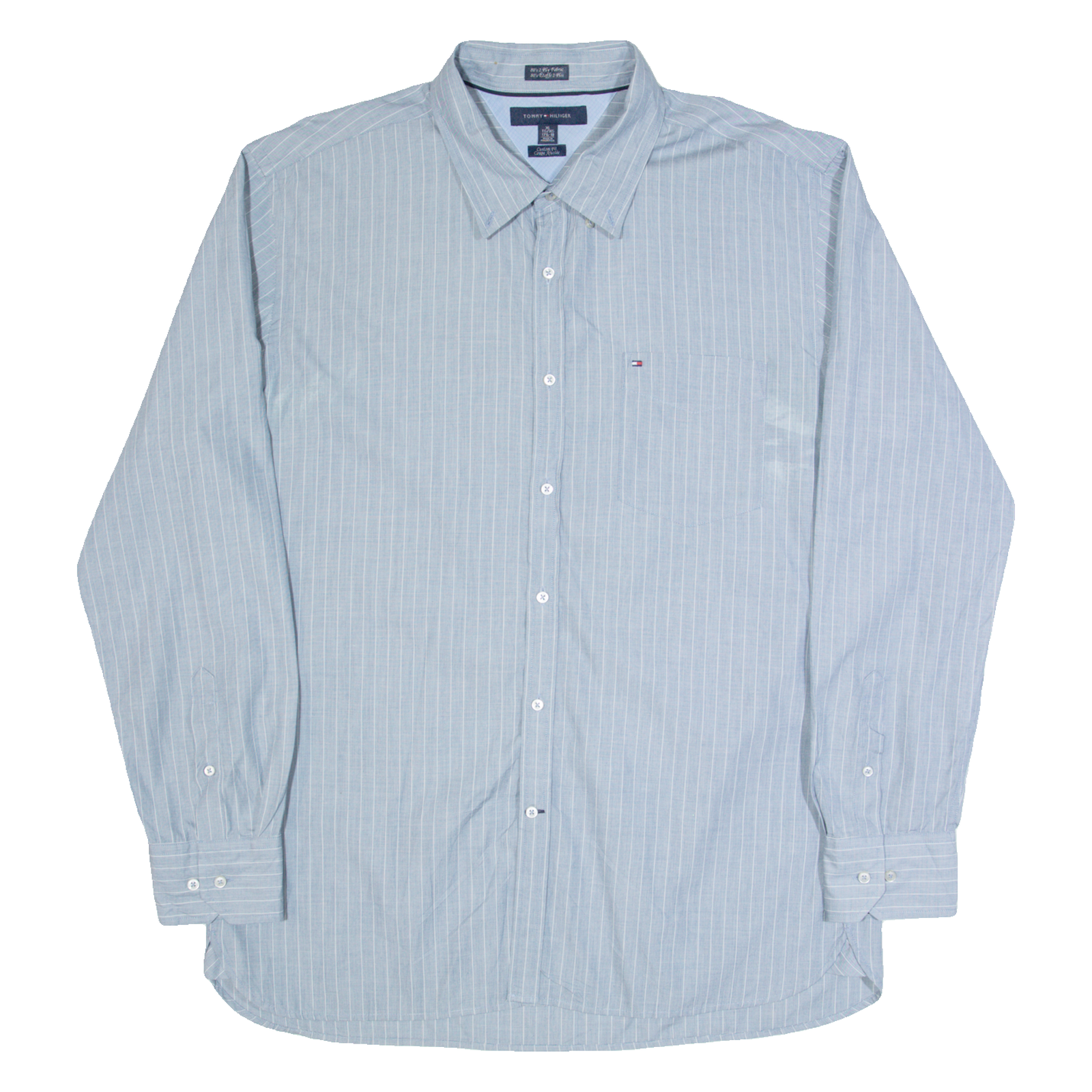 TOMMY HILFIGER Mens Shirt Blue Striped Long Sleeve XL Refurbished - N/A refurbished available on Cerqular