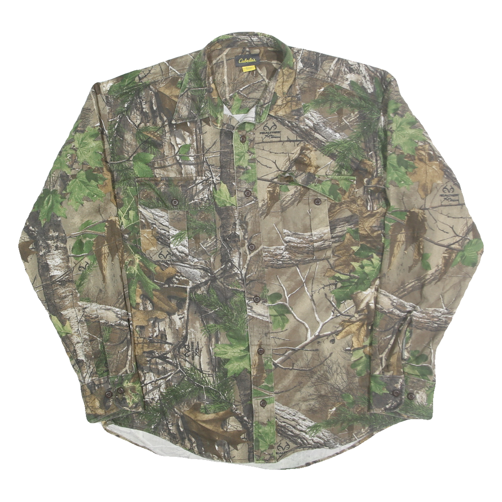CABELA'S Mens Green Brown Camouflage Shirt M Realtree Xtra Outdoor Hunting Refurbished - N/A refurbished available on Cerqular