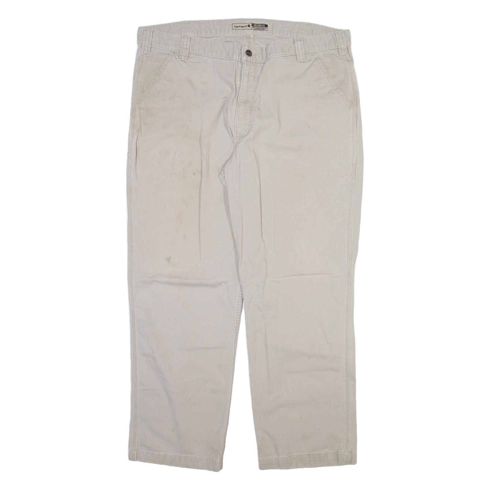 CARHARTT Carpenter Mens Trousers Beige Relaxed Straight W40 L30 Refurbished - N/A refurbished available on Cerqular
