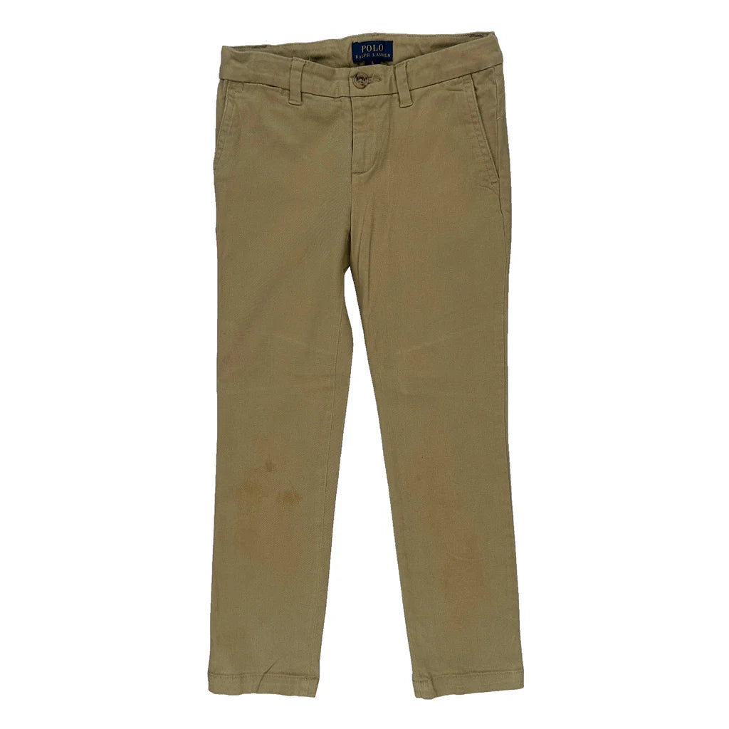 Age 6 Polo By Ralph Lauren Chinos - Small Beige Cotton Refurbished - Thrifted (note: this is a term often used to describe second- refurbished available on Cerqular