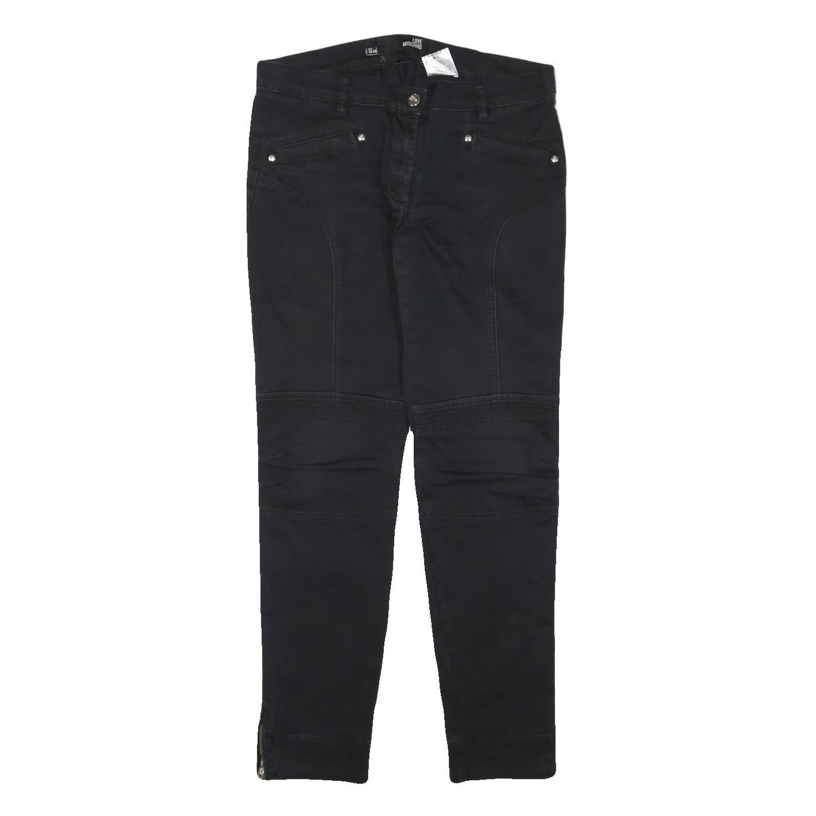 LOVE MOSCHINO Womens Cotton Blend Black Slim Skinny Trousers W31 L30 Refurbished - N/A refurbished available on Cerqular
