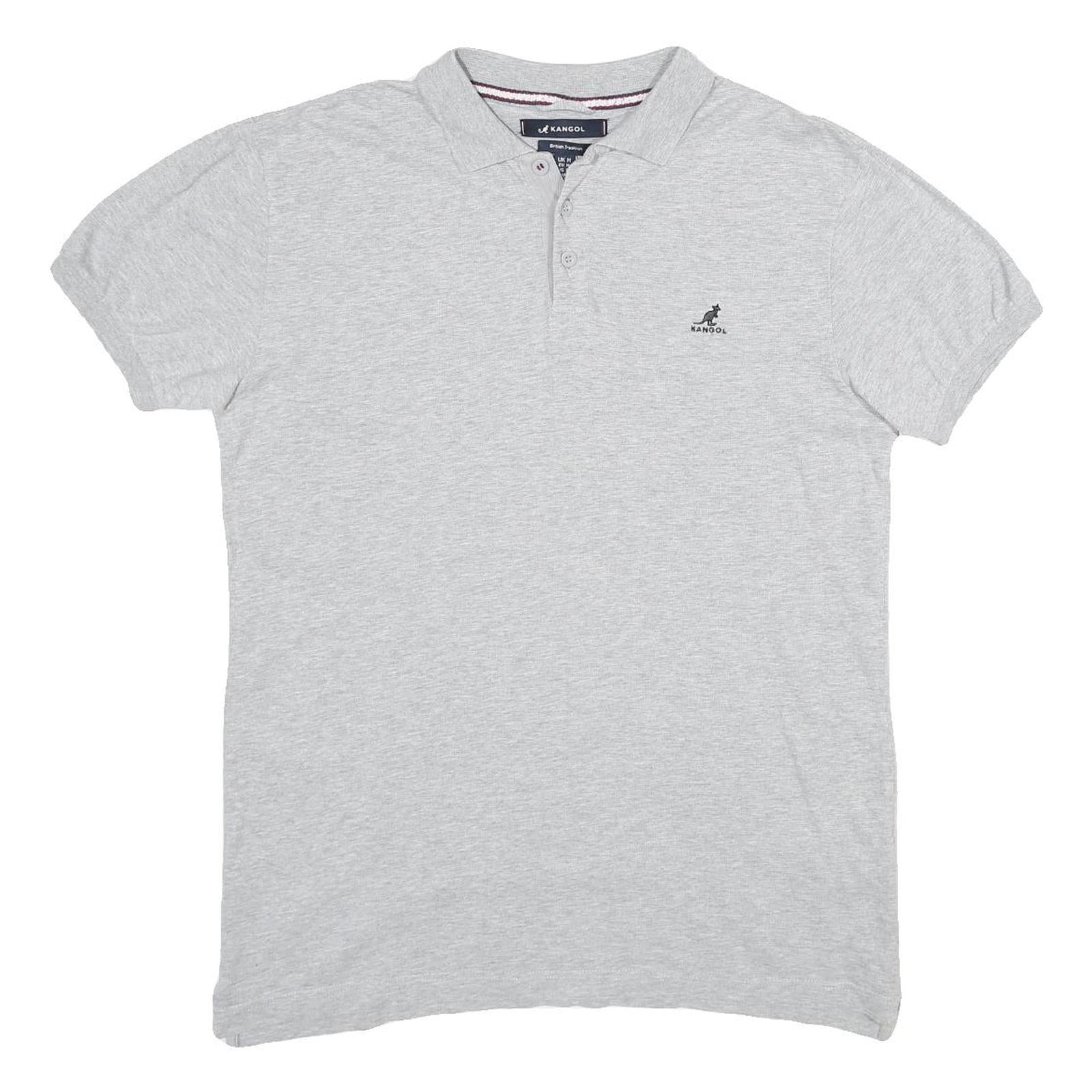 KANGOL Mens Grey Short Sleeve Plain Polo Shirt M British Casual Cotton Refurbished - N/A refurbished available on Cerqular