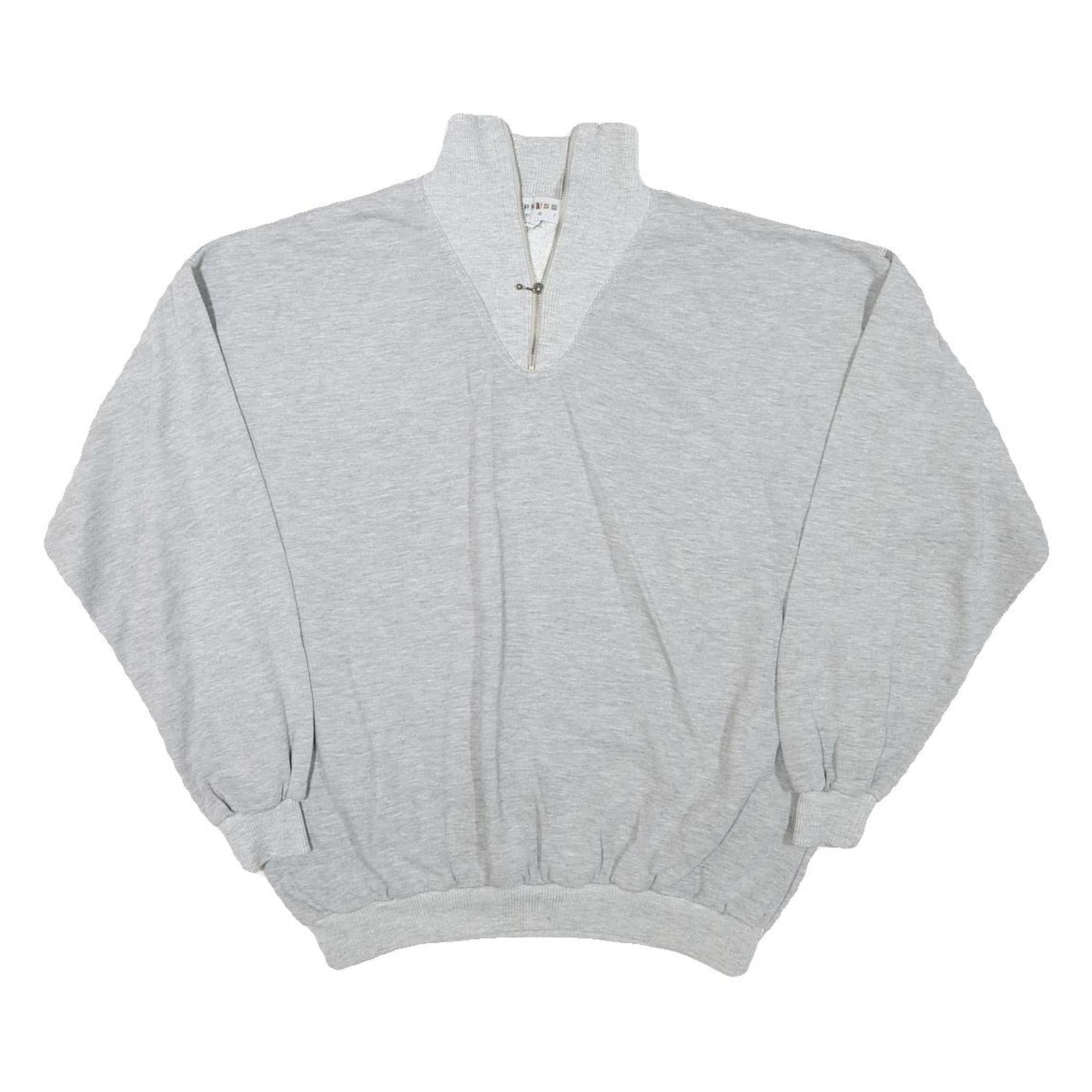 EXPRESS Mens Grey Half Zip Sweatshirt M Cotton Blend Pullover Casual Refurbished - N/A refurbished available on Cerqular