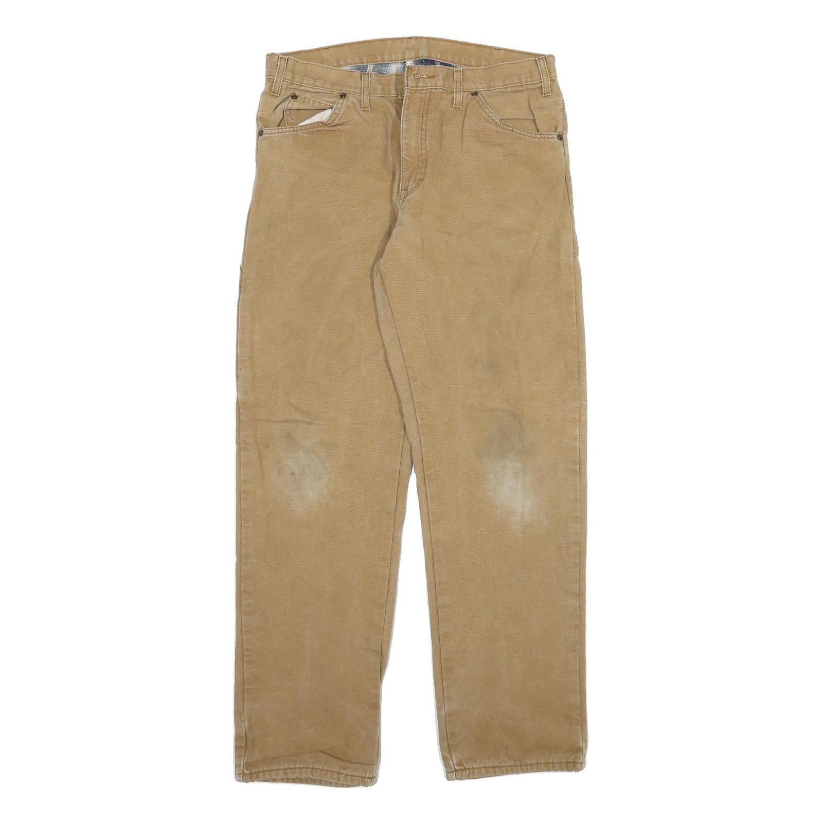 DICKIES Mens Regular Fit Beige Denim W34 L34 Workwear Zip Closure Jeans Refurbished - N/A refurbished available on Cerqular