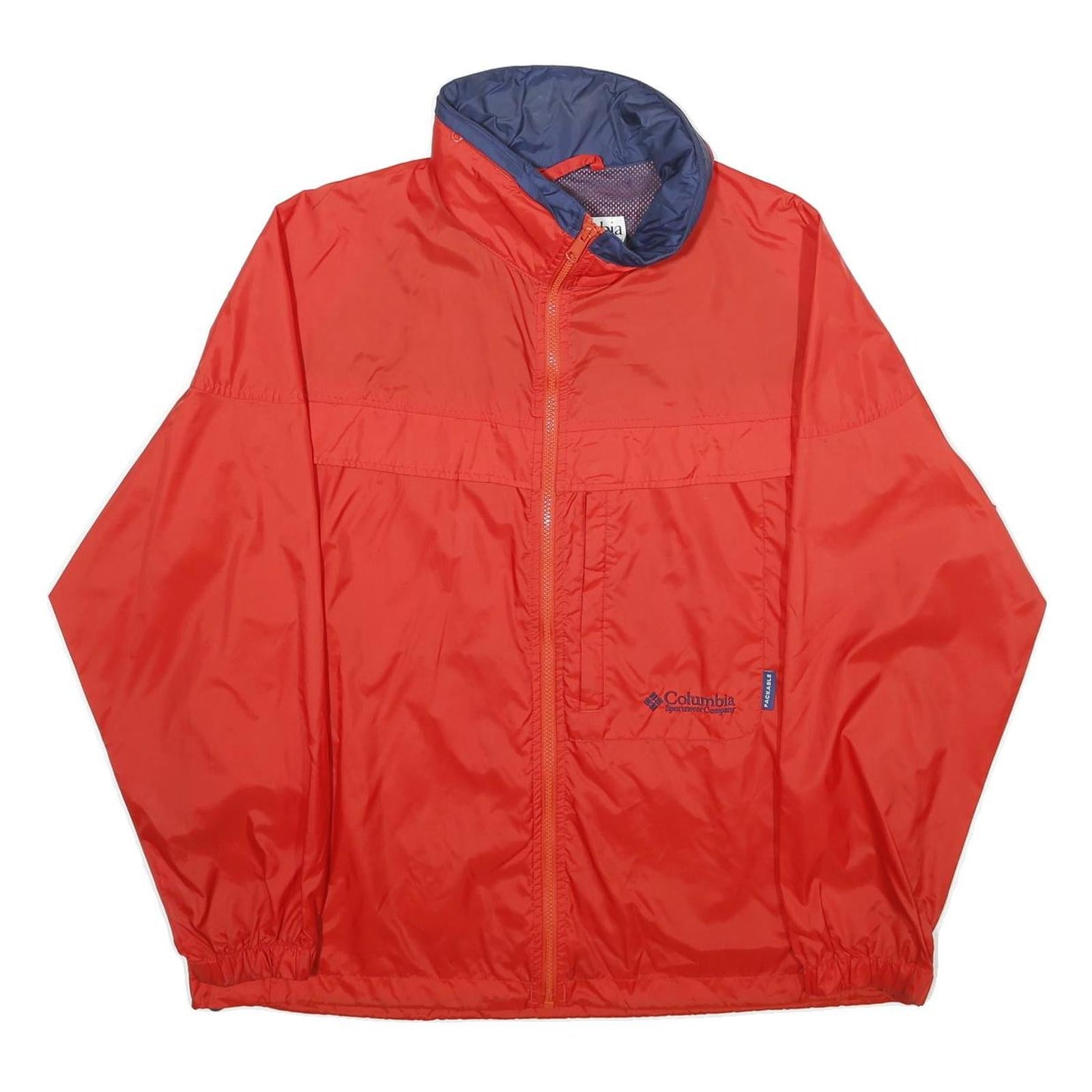 COLUMBIA Womens Red & Navy Lightweight Nylon Jacket L Zip Plain Sportswear Refurbished - N/A refurbished available on Cerqular