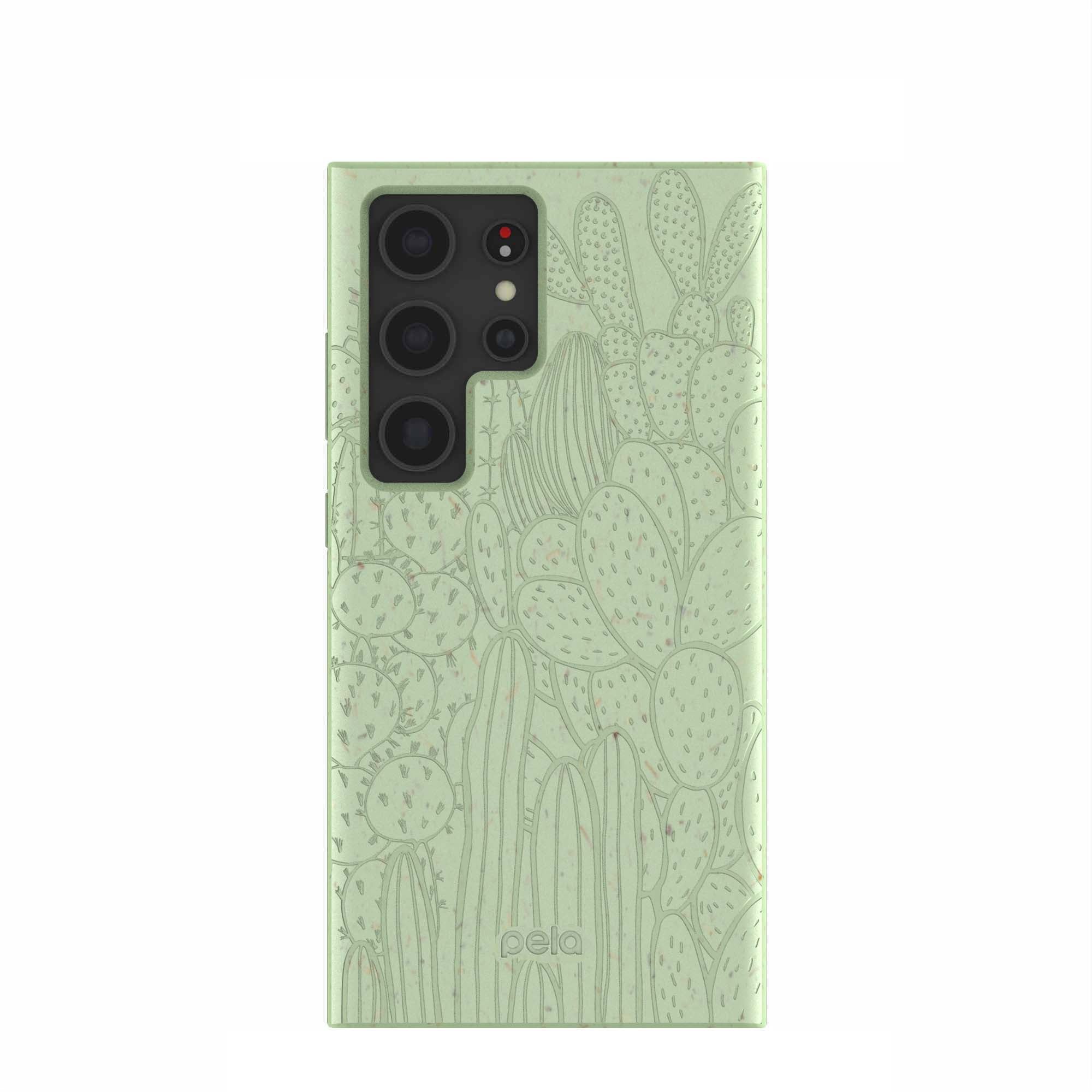 Sage Green Cacti Samsung Galaxy S24 Ultra Case Refurbished - Pela Case refurbished available on Cerqular