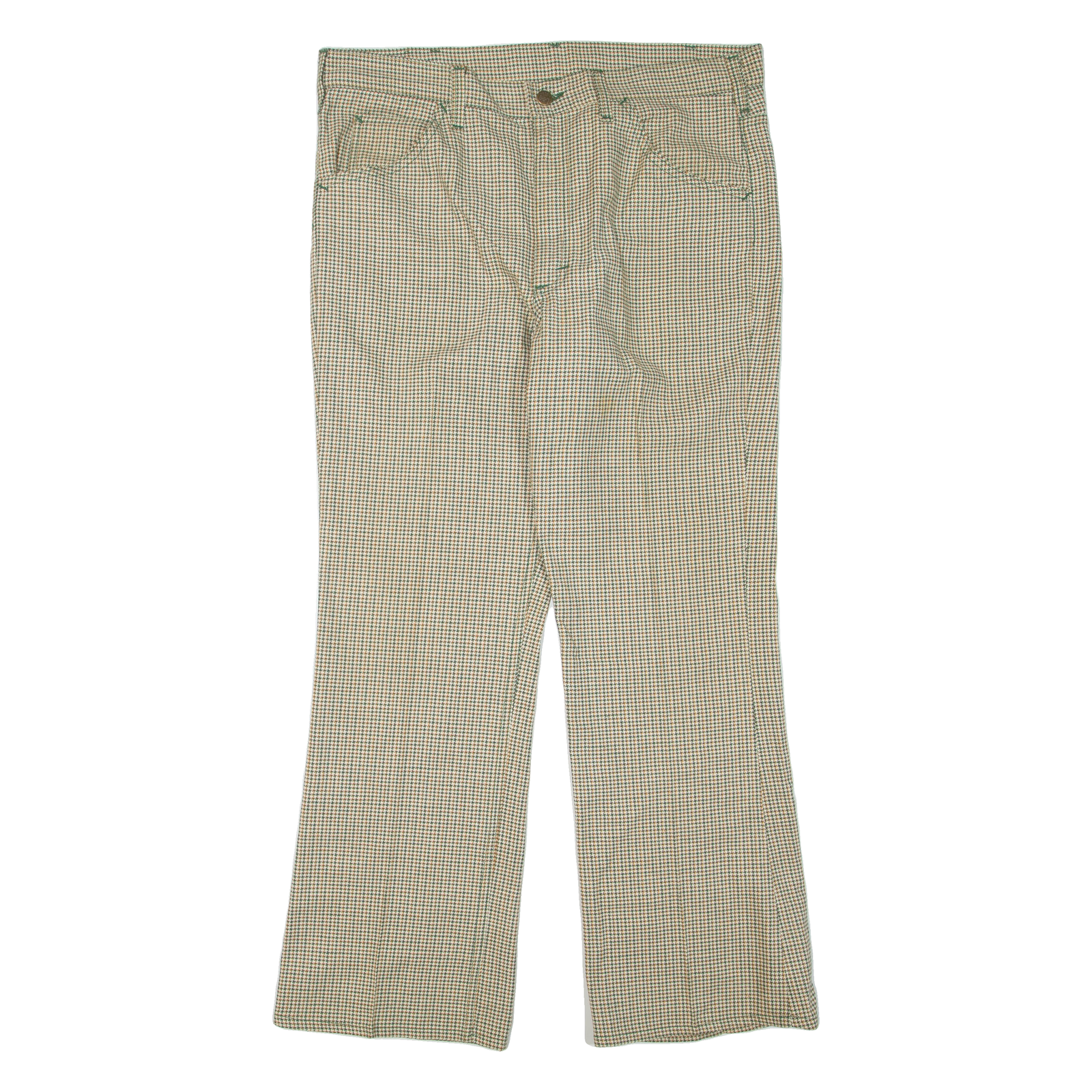 LEE Houndstooth Womens Trousers Beige Regular Flared W36 L30 Refurbished - N/A refurbished available on Cerqular