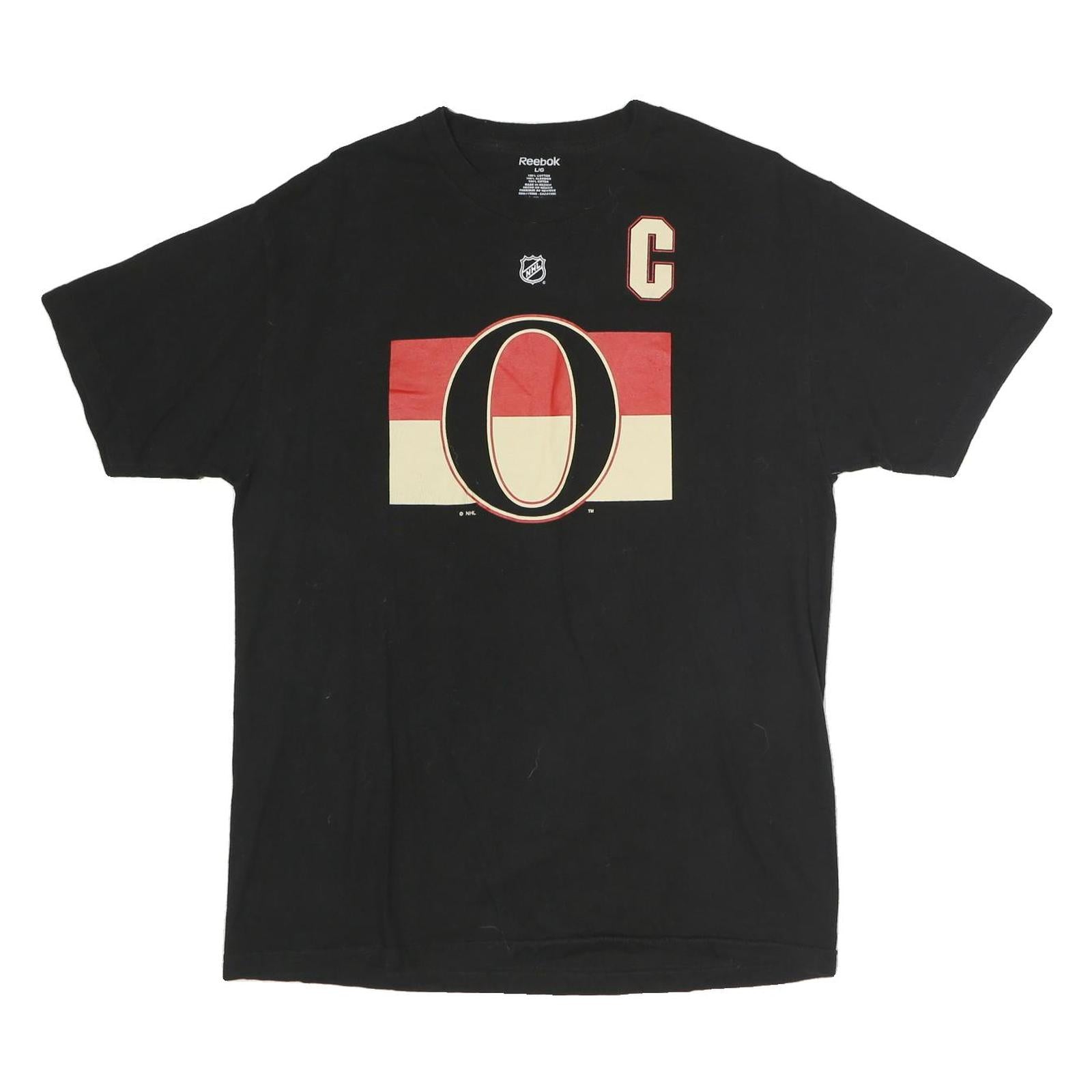 REEBOK Mens Black NHL Karlsson 65 Graphic T-Shirt L Short Sleeve Crew Neck Refurbished - N/A refurbished available on Cerqular