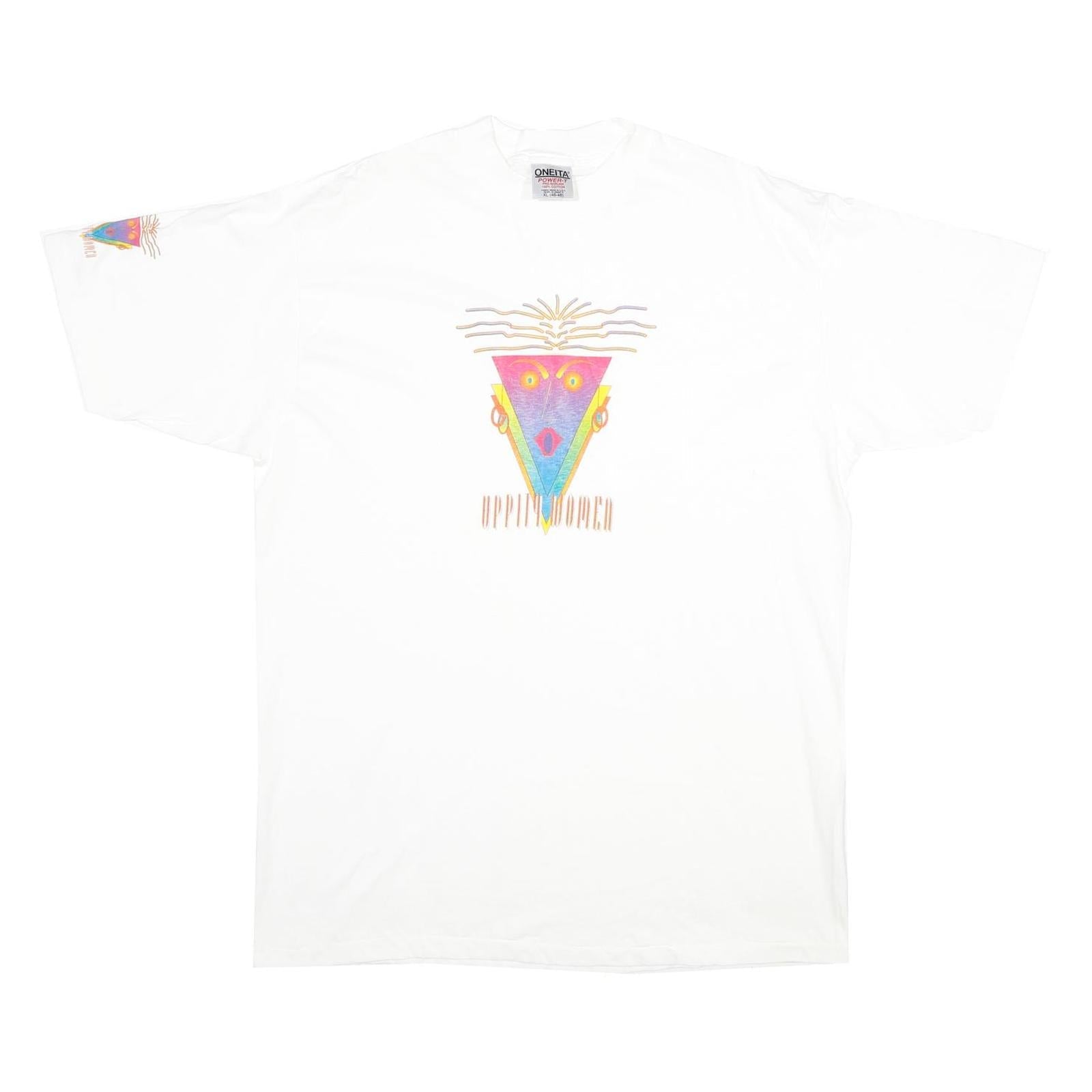 ONEITA Mens White Graphic T-Shirt XL Short Sleeve Crew Neck Cotton Casual Refurbished - N/A refurbished available on Cerqular