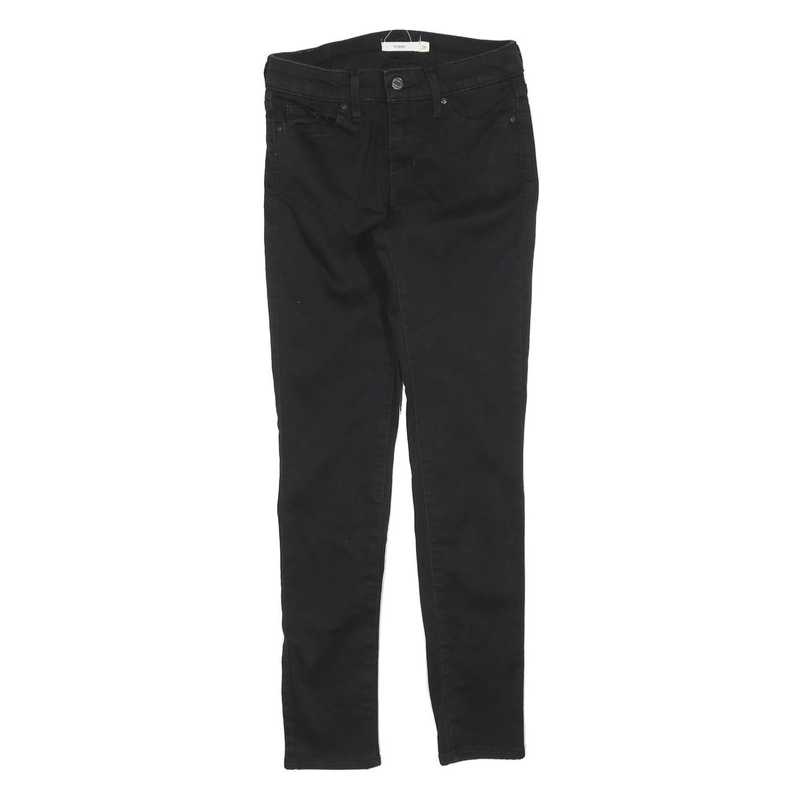 LEVI'S Womens Slim Black Jeans Denim W26 L30 Stylish Cotton Blend Zip Closure Refurbished - N/A refurbished available on Cerqular