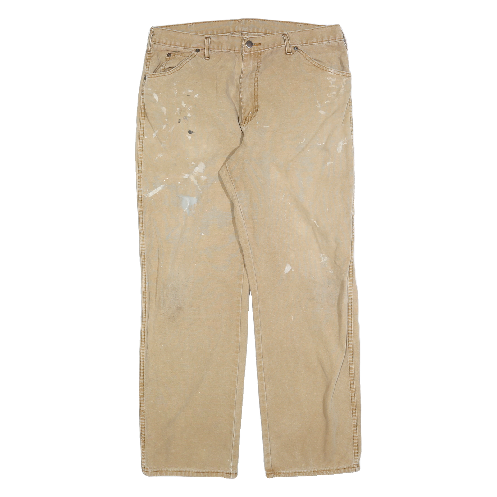 DICKIES Mens Regular Fit Beige Cotton Blend Jeans W36 L32 Workwear Utility Refurbished - N/A refurbished available on Cerqular