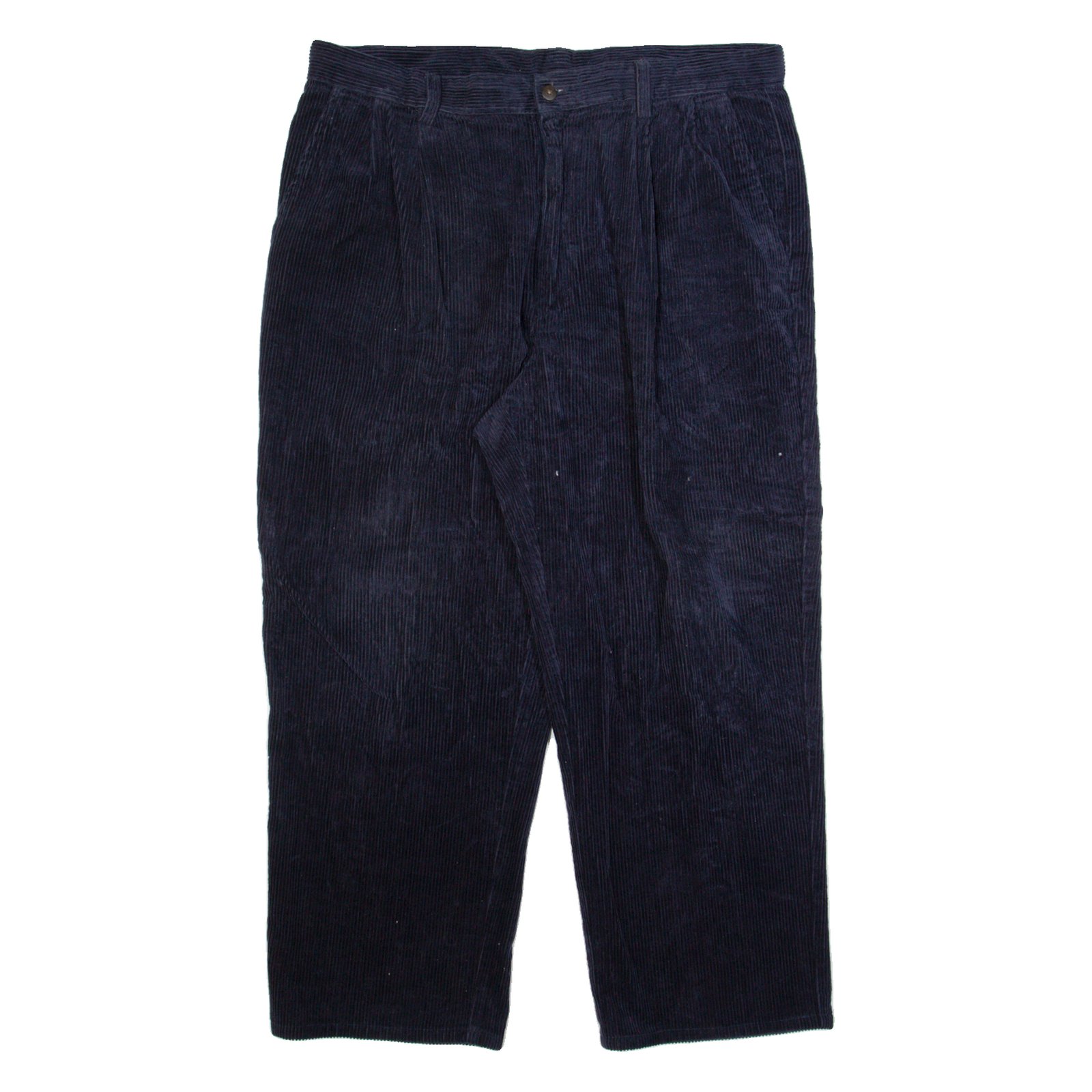 ST JOHN'S BAY Pleated Chino Mens Corduroy Trousers Blue Straight 90s W38 L26 Refurbished - N/A refurbished available on Cerqular