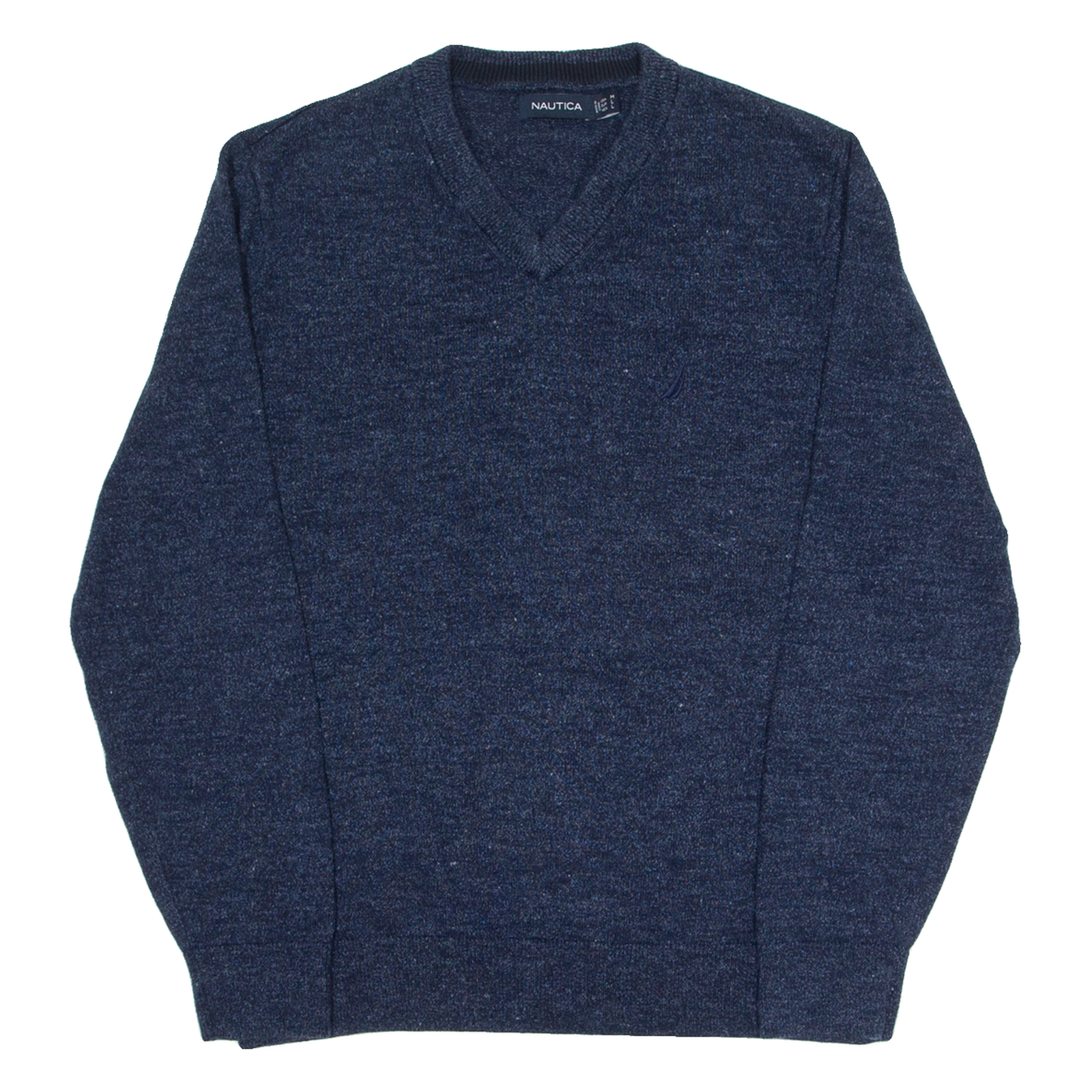 NAUTICA Mens Jumper Blue V-Neck Tight Knit L Refurbished - N/A refurbished available on Cerqular
