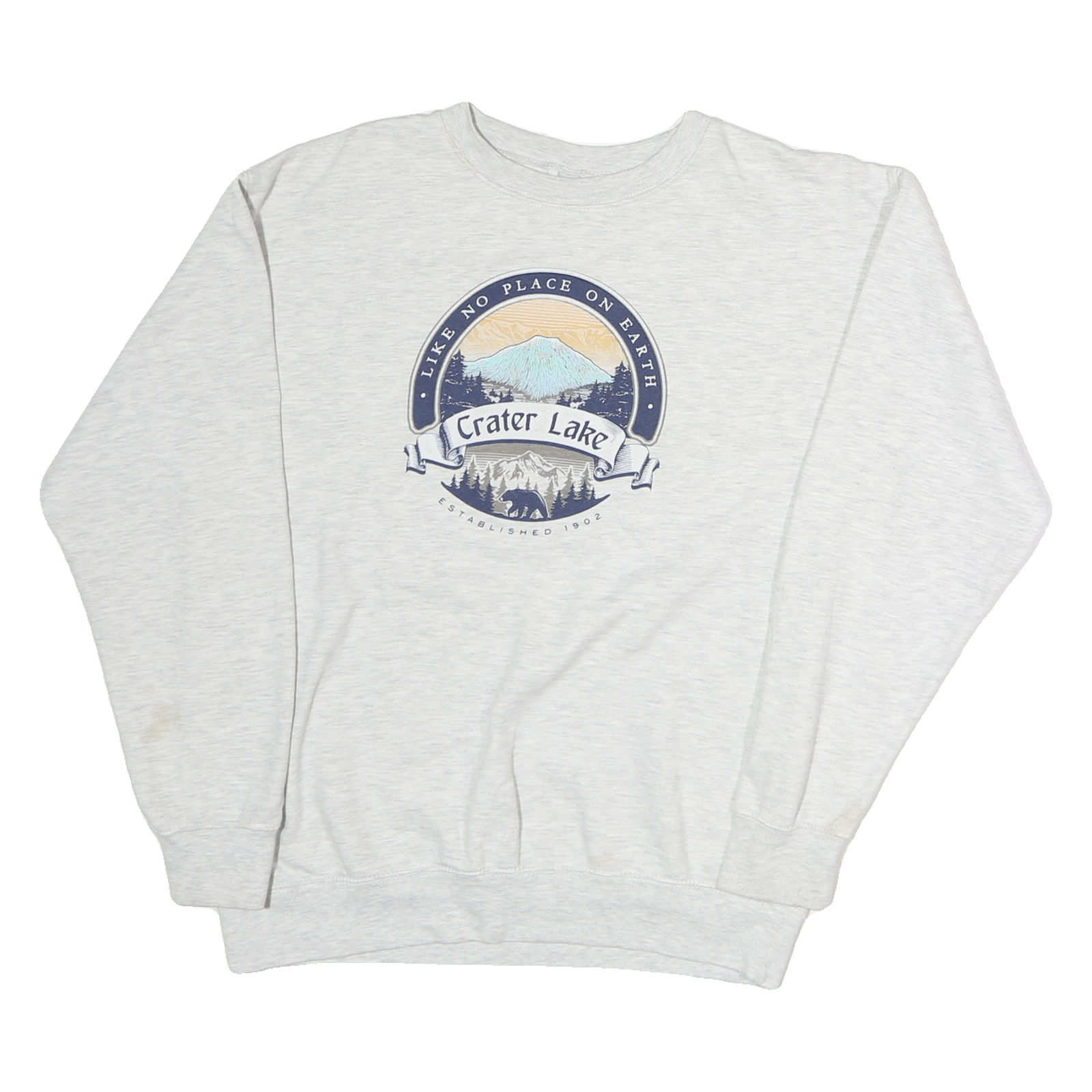 PRARIE MOUNTAIN Mens Grey Crater Lake Crew Neck M Sweatshirt Cotton Pullover Refurbished - N/A refurbished available on Cerqular