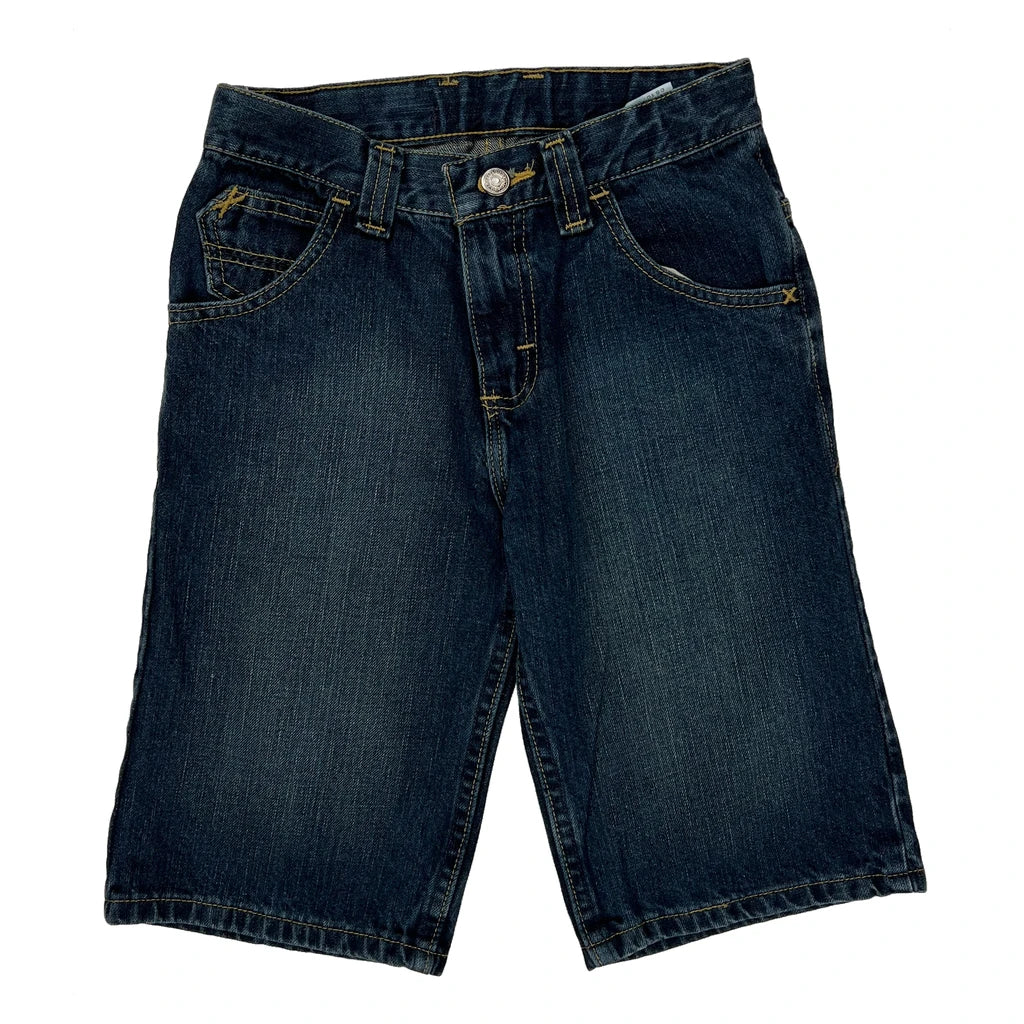 Buy Age 10 Wrangler Denim Shorts - Mediumw 10L Dark Wash Cotton Refurbished - $12.05 Age 10 Wrangler Denim Shorts - Mediumw 10L Dark Wash Cotton Refurbished - Thrifted (note: this is a term often used to describe second- refurbished available on Cerqular