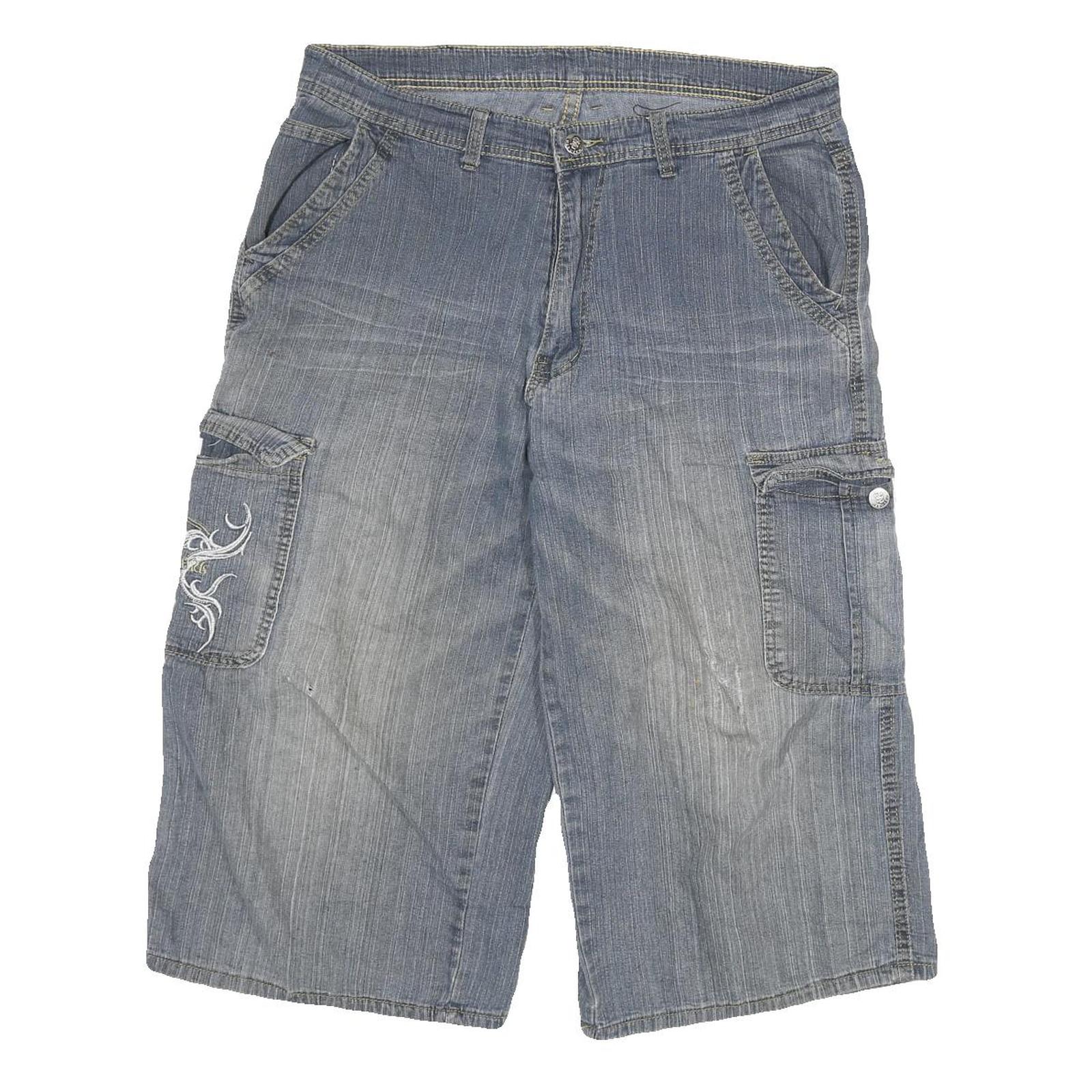 NABUCCO Mens Cotton Blend Blue Cargo Shorts XL W32 Casual Pocket Detailing Refurbished - N/A refurbished available on Cerqular