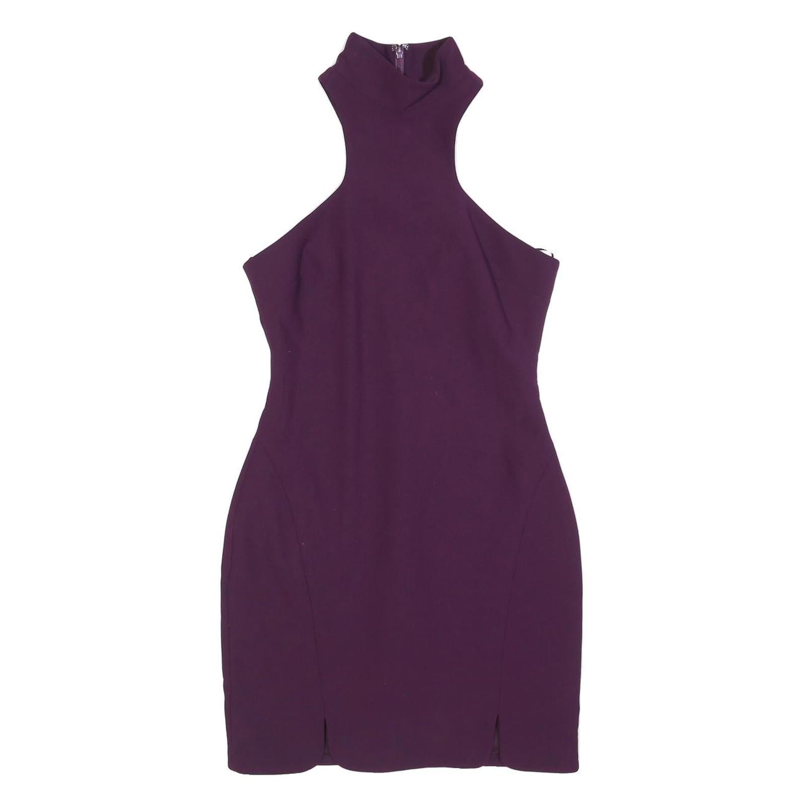 CINQ A SEPT Womens Purple Polyester Blend Bodycon Sleeveless High Neck Mini Refurbished - N/A refurbished available on Cerqular