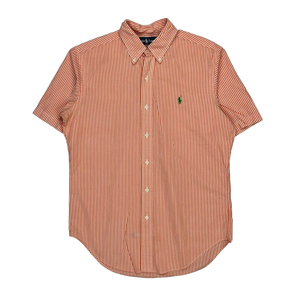Ralph Lauren Striped Short Sleeve Shirt - Small Orange Cotton Refurbished - Thrifted (note: this is a term often used to describe second- refurbished available on Cerqular