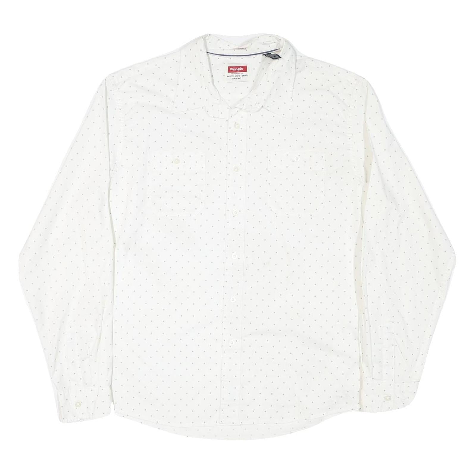 WRANGLER Mens White Shirt XL Cotton Blend Lightweight Casual Long Sleeve Button Refurbished - N/A refurbished available on Cerqular