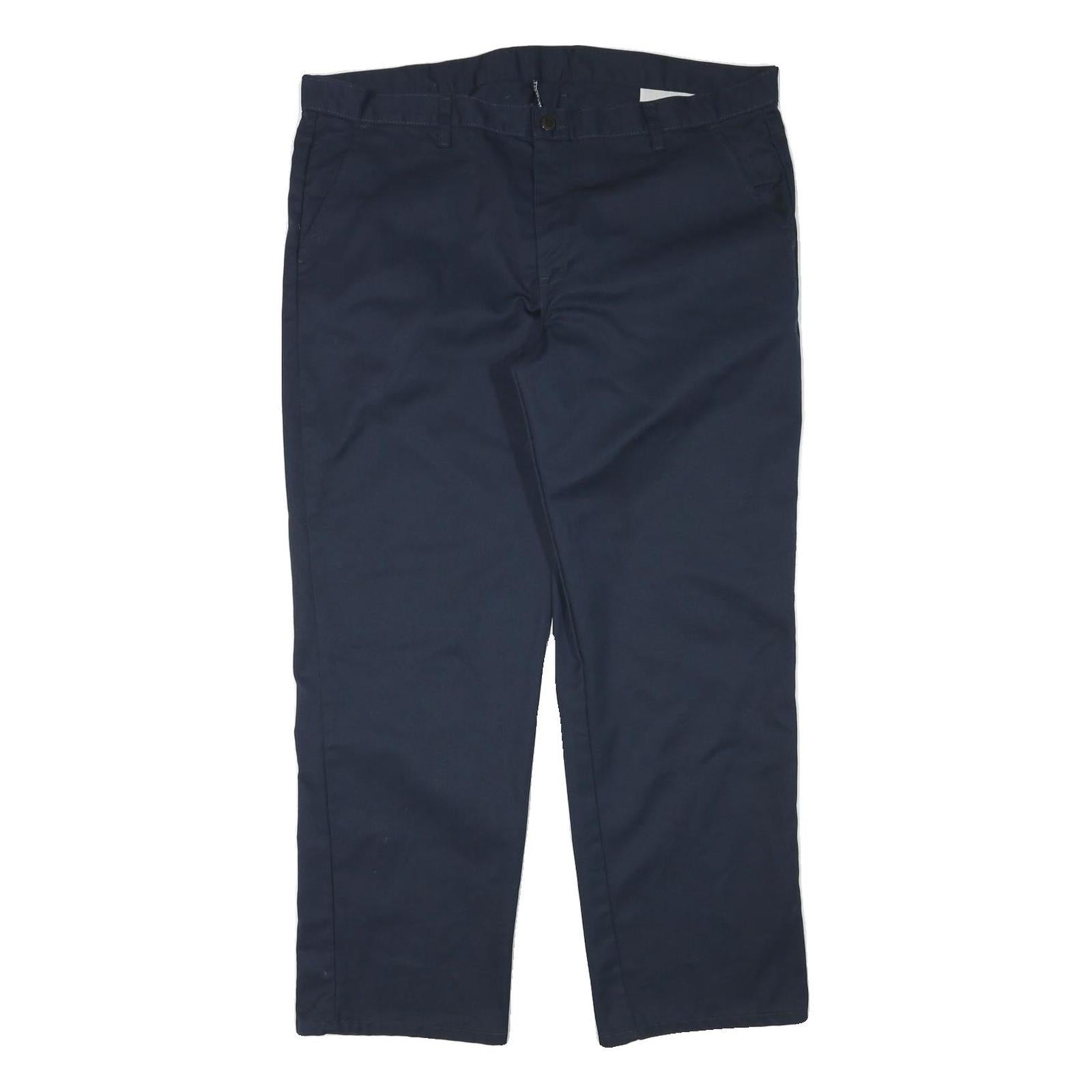 DICKIES Mens Cotton Blend Navy Regular Straight Trousers W40 L30 Workwear Refurbished - N/A refurbished available on Cerqular