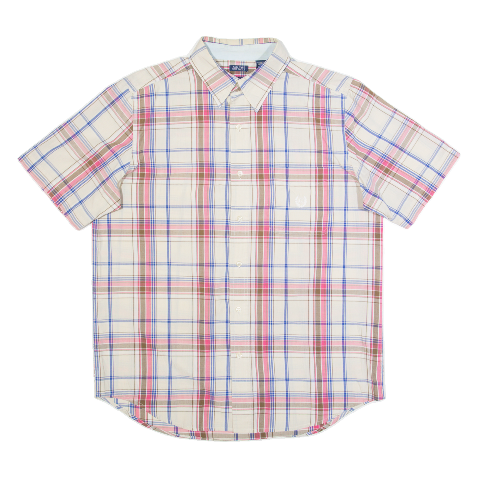 CHAPS Mens Shirt Cream Plaid M Refurbished - N/A refurbished available on Cerqular
