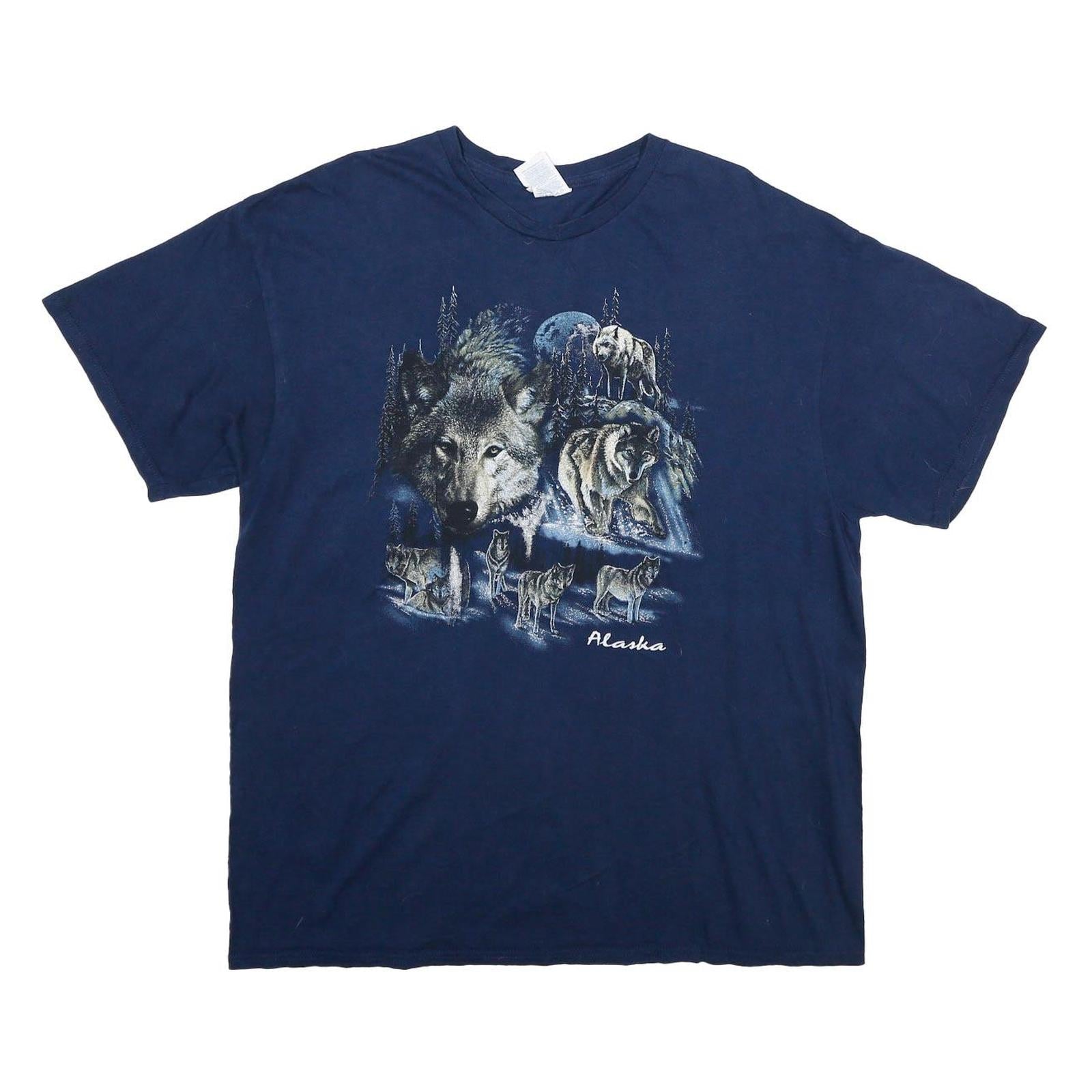 DELTA PRO WEIGHT Mens Blue Wolf Graphic T-Shirt XL Short Sleeve Crew Neck Refurbished - N/A refurbished available on Cerqular