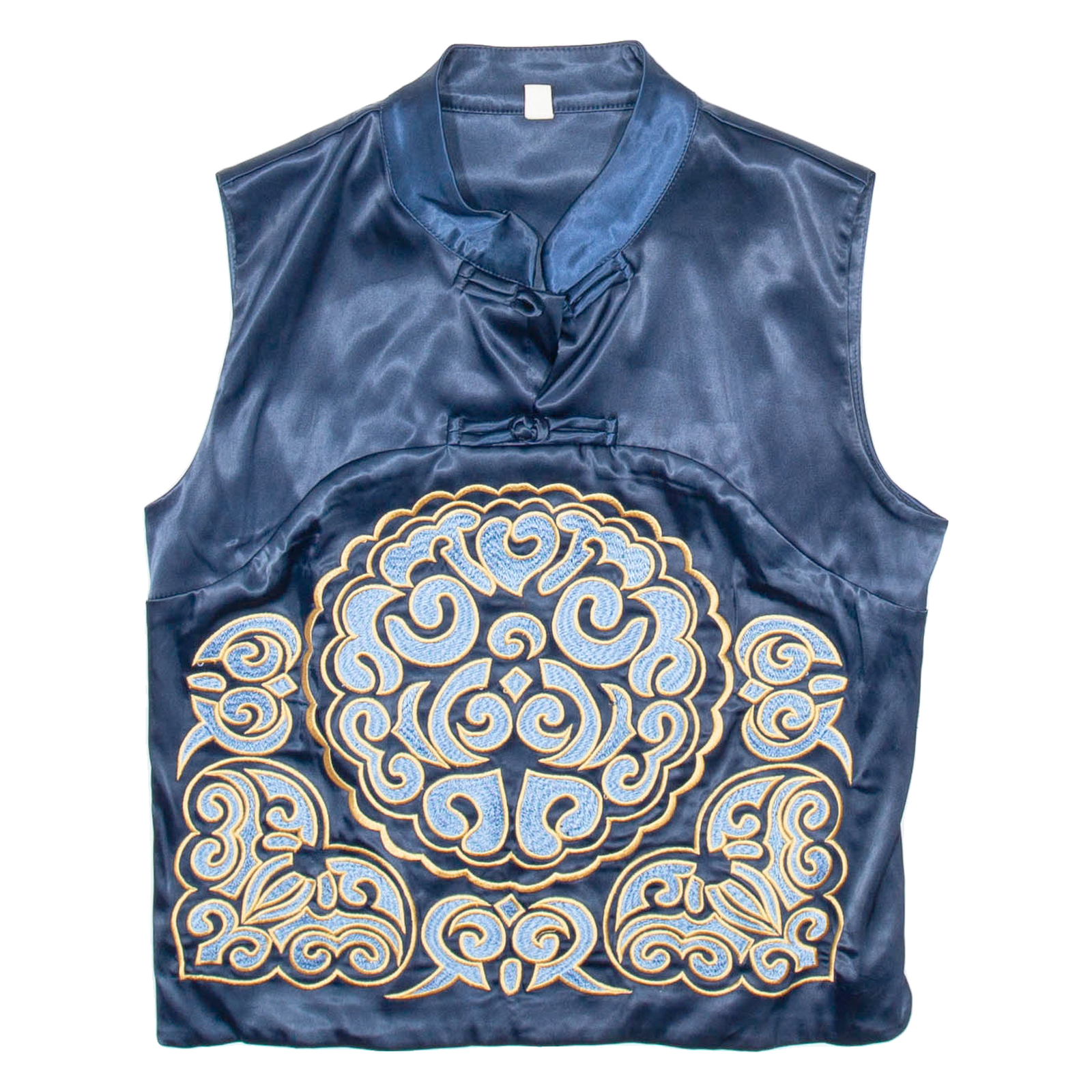 Womens Blouse Blue V-Neck Sleeveless Silk Crazy Pattern S Refurbished - N/A refurbished available on Cerqular