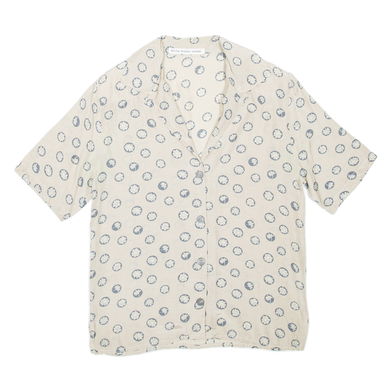 Womens Printed Shirt Beige Collared Floral L Refurbished - N/A refurbished available on Cerqular