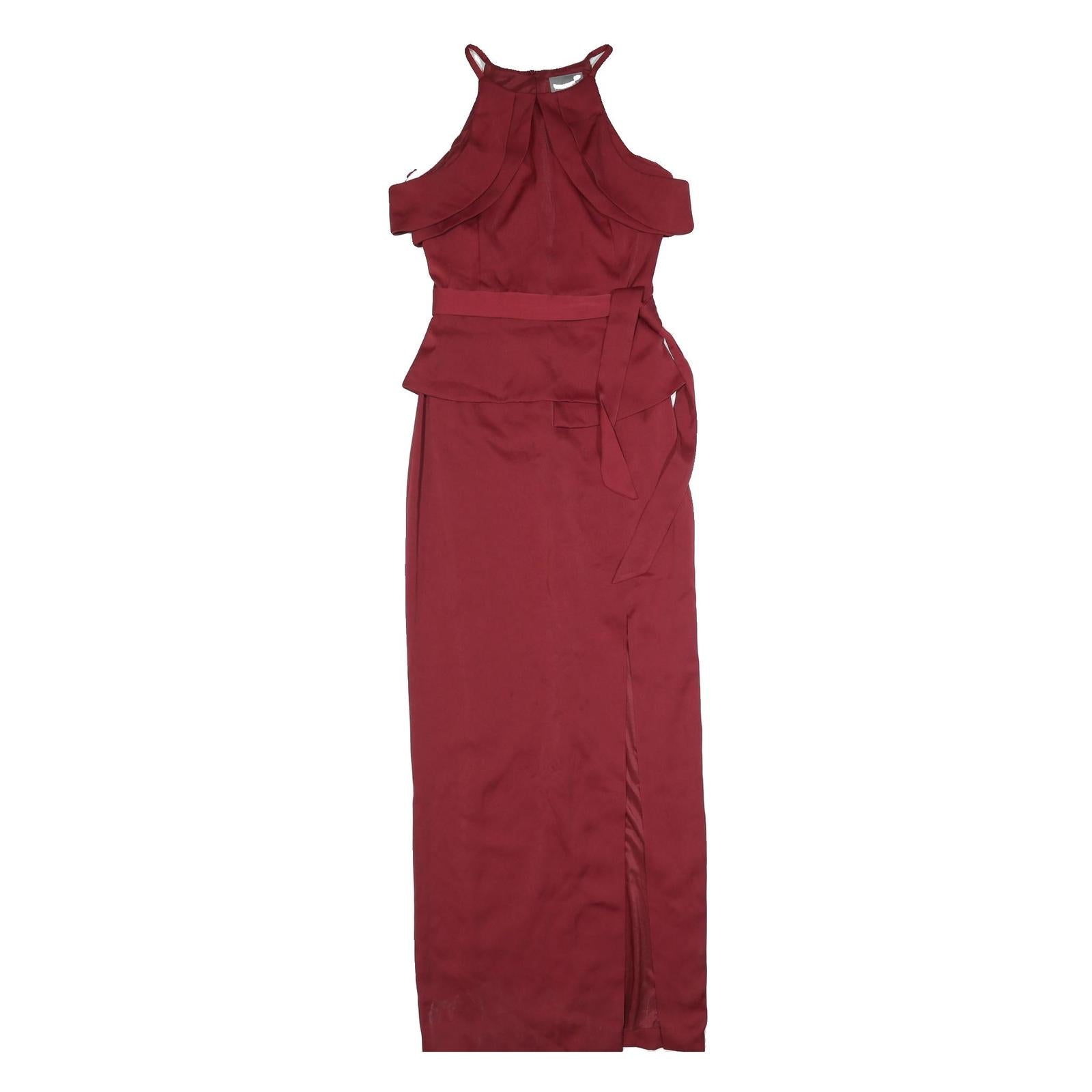 PHASE EIGHT Womens Maroon Sleeveless Maxi Dress Polyester Blend UK 6 Elegant Refurbished - N/A refurbished available on Cerqular