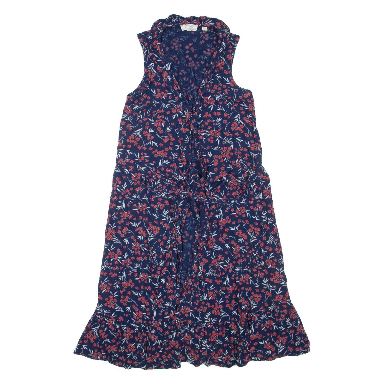 FAT FACE Womens Day Dress Blue Viscose Floral Sleeveless Knee Length S Refurbished - N/A refurbished available on Cerqular